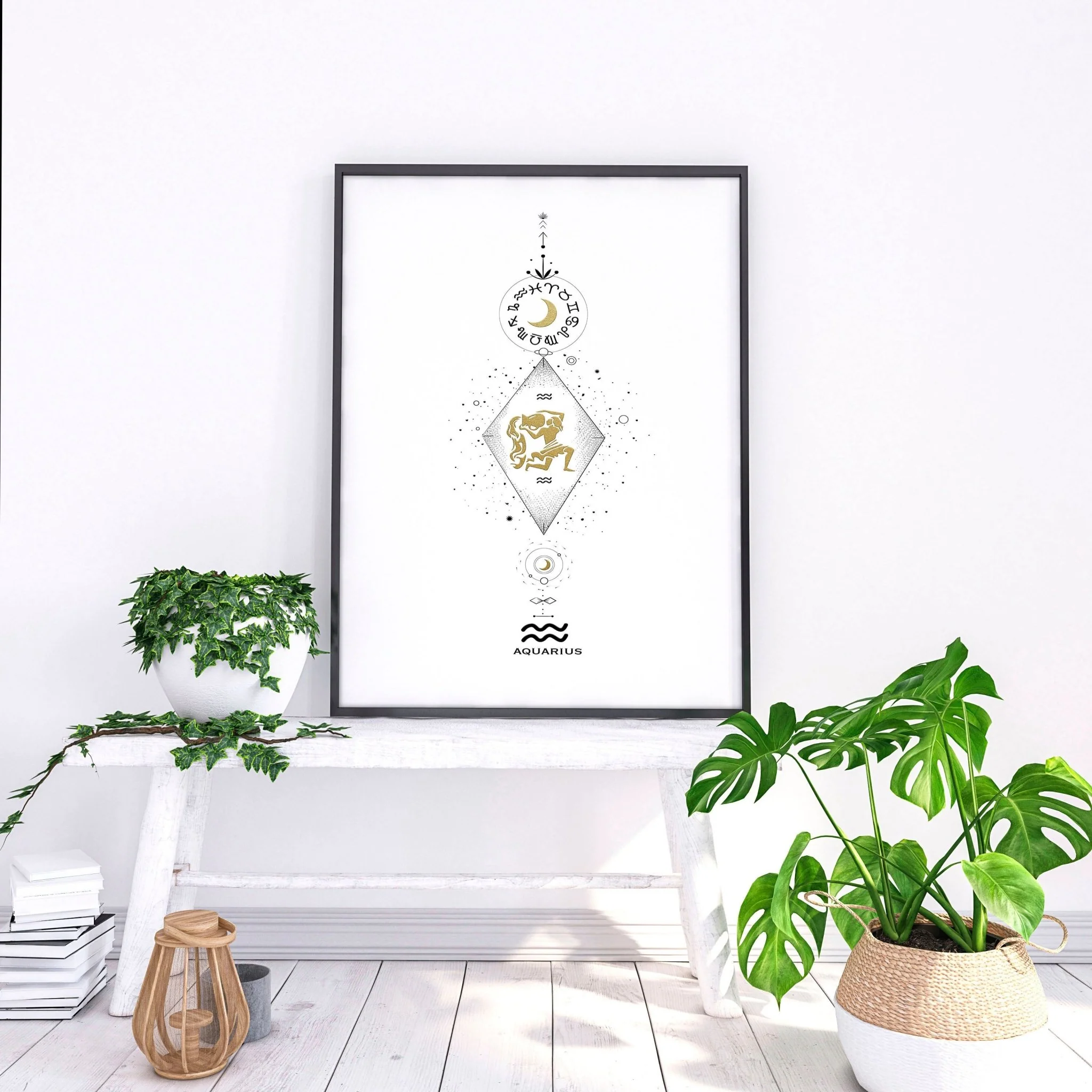 Aquarius constellation wall art print | Zodiac horoscope sign - Image 3