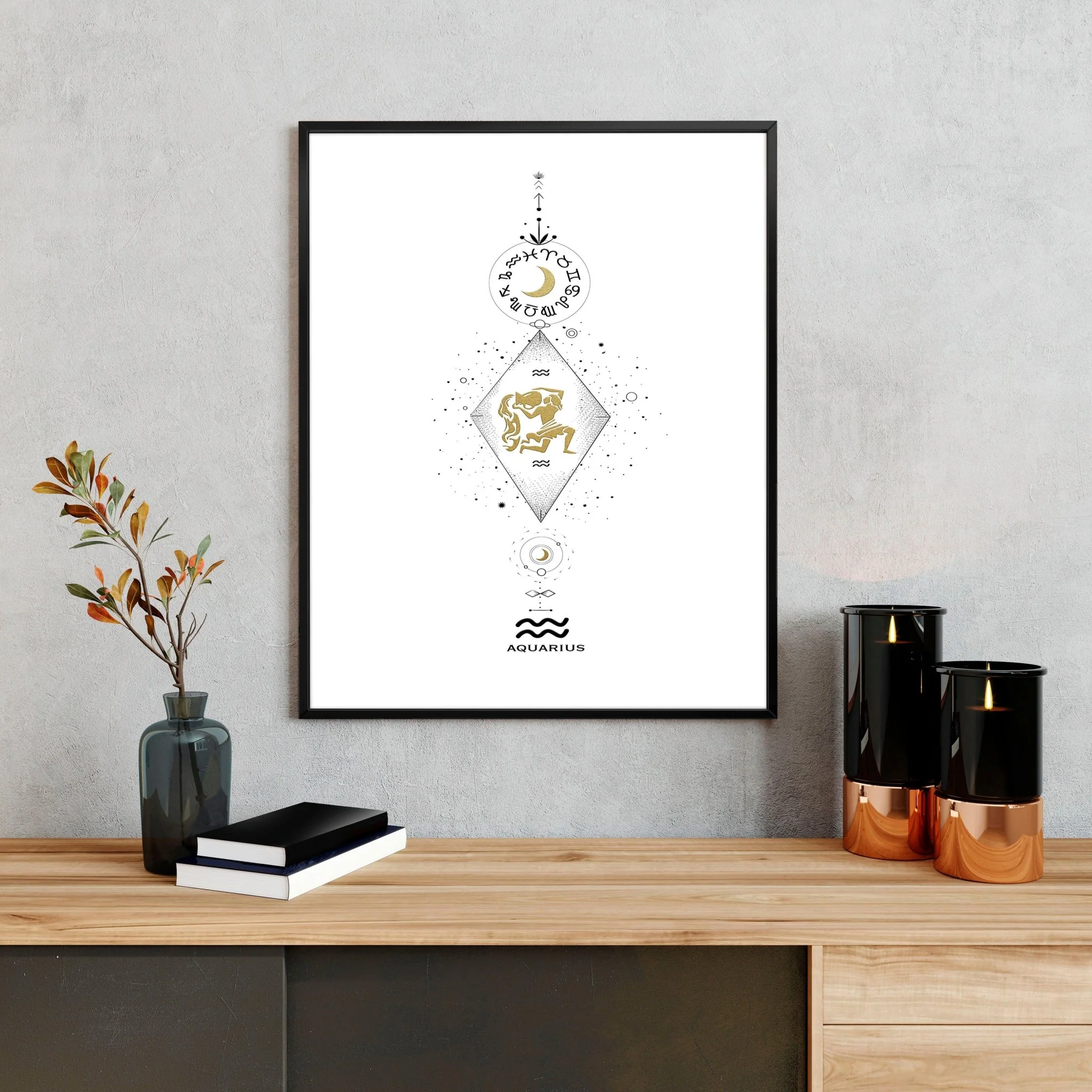 Aquarius constellation wall art print | Zodiac horoscope sign - Image 5