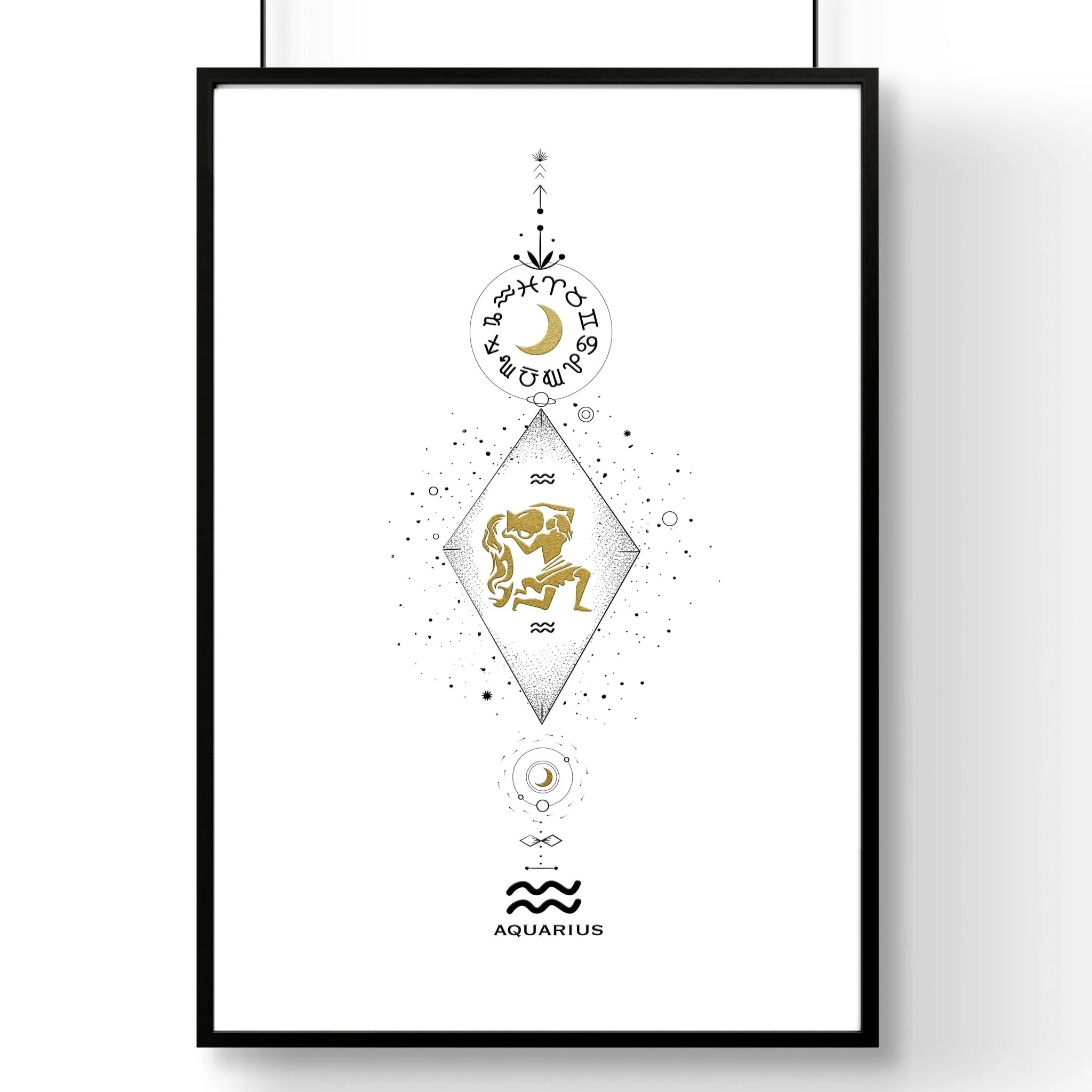 Aquarius constellation wall art print | Zodiac horoscope sign - Image 7