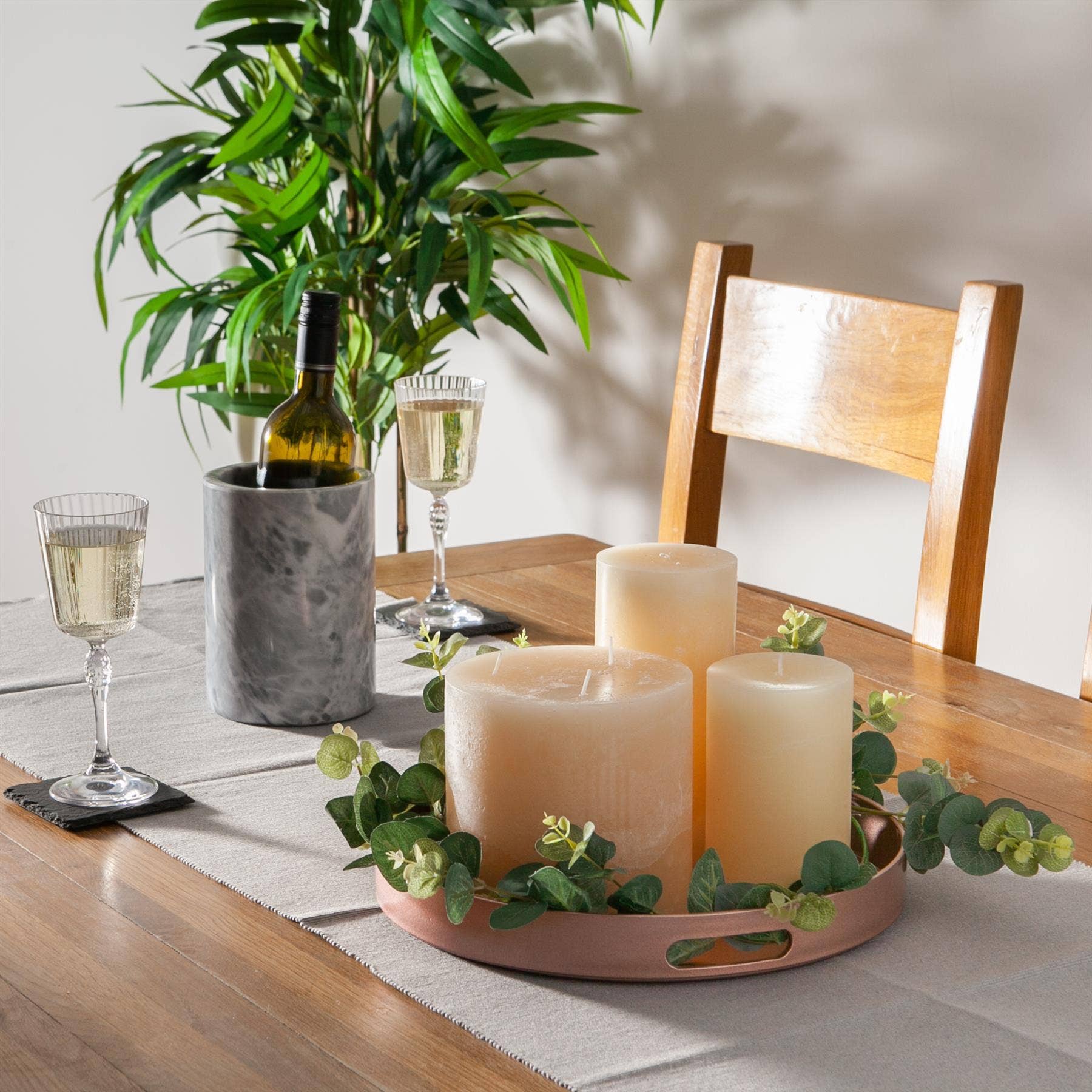 Argon Tableware Round Serving Tray -33cm - Rose Gold - Image 2