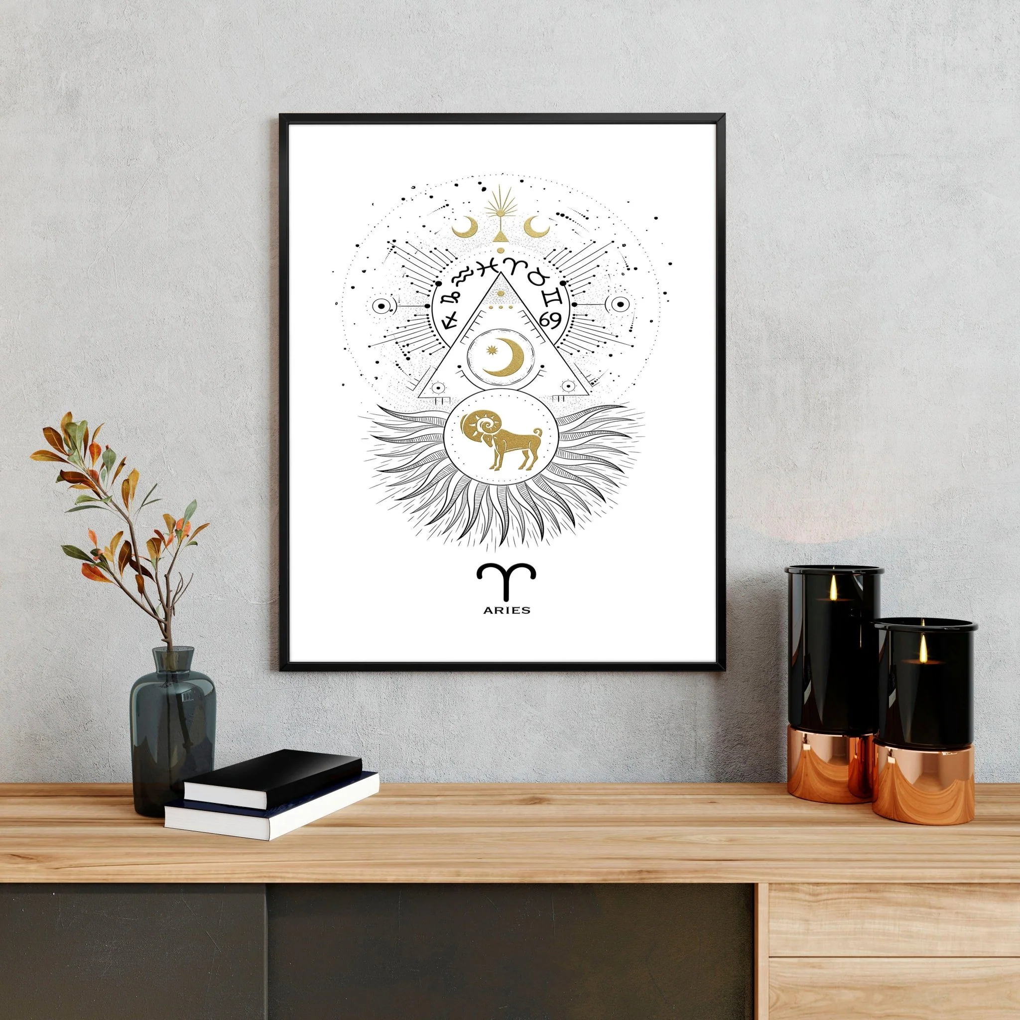 Aries zodiac sign wall art print | Zodiac sign horoscopes - Image 3