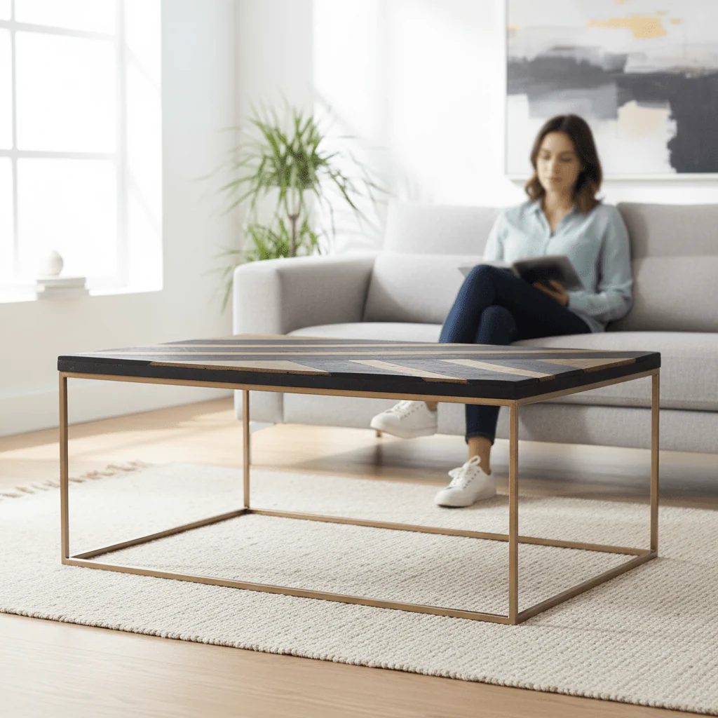Aris Black And Gold Coffee Table - Image 2