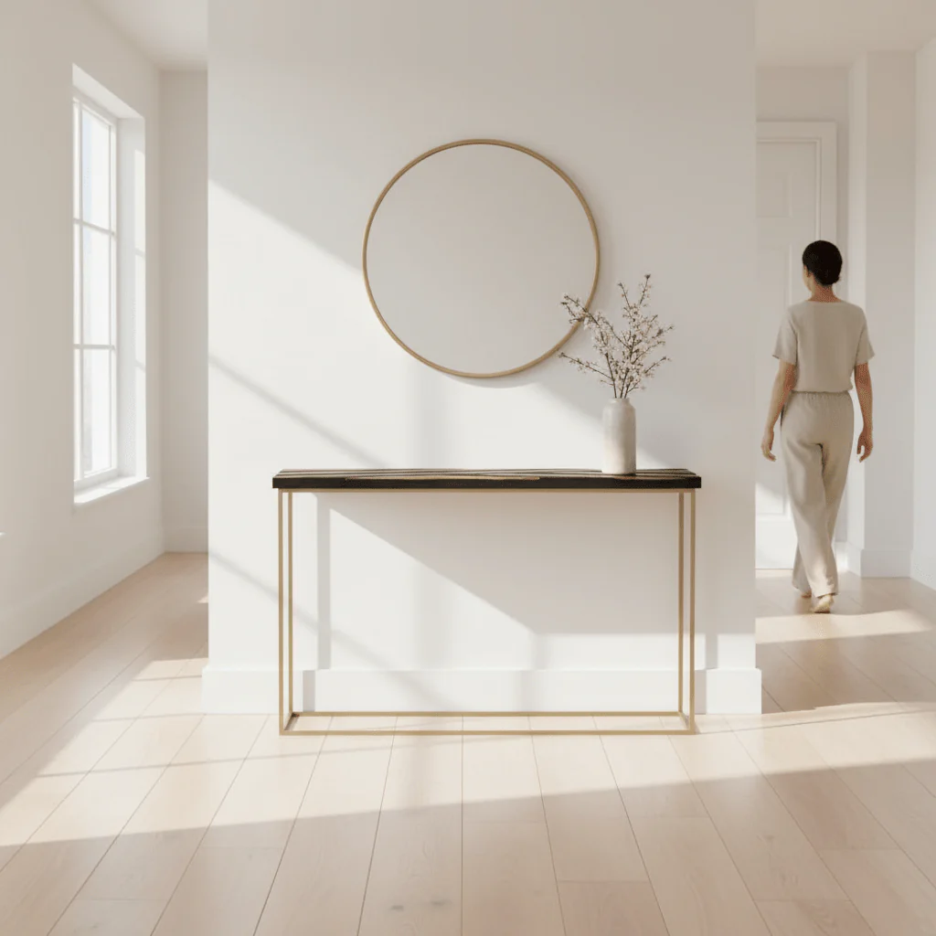 Aris Black And Gold Console Table - Image 2