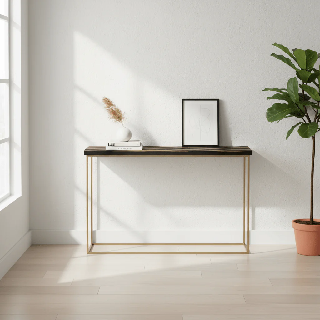 Aris Black And Gold Console Table - Image 3