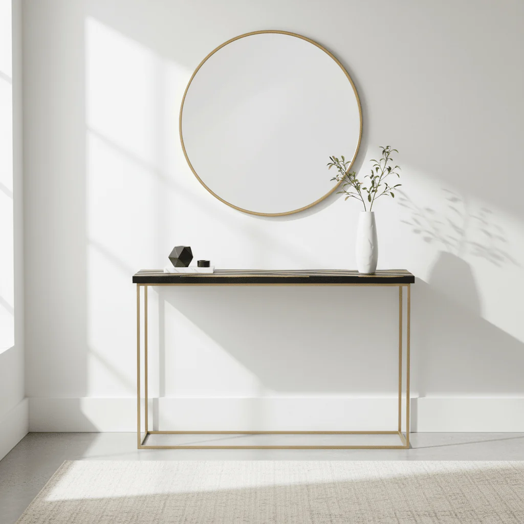Aris Black And Gold Console Table - Image 4
