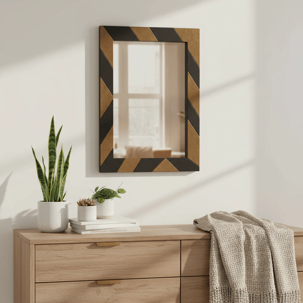 Aris Black and Gold Wall Mirror - Image 3