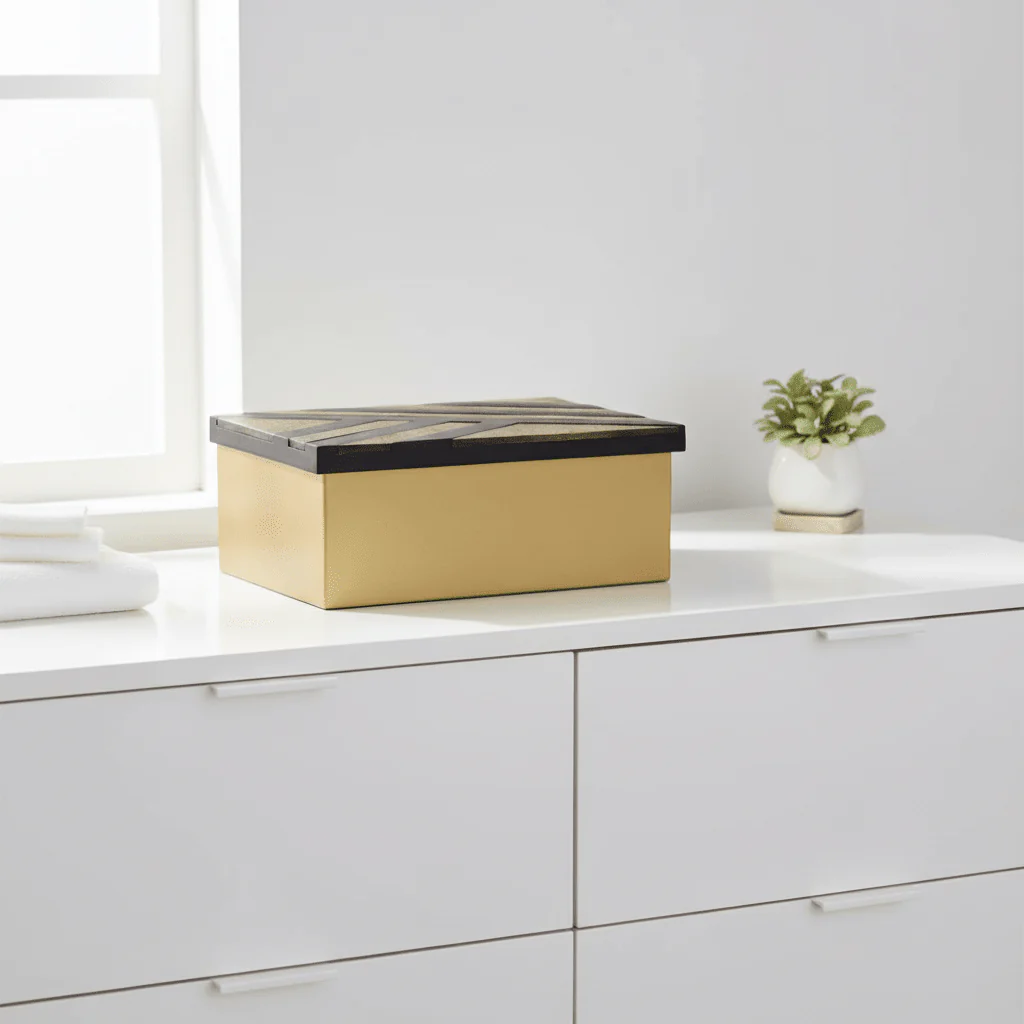 Aris Large Black and Gold Storage Box - Image 4