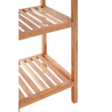 ARLA 5 Tier Walnut Wood Bathroom Shelf Unit - Image 7
