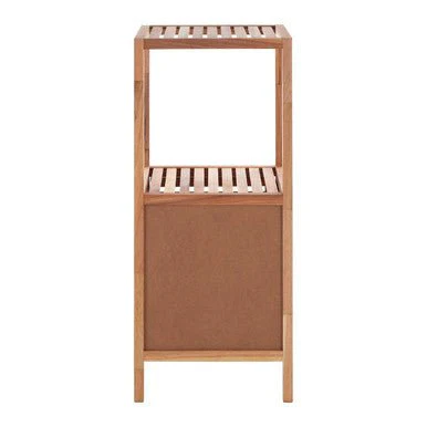 ARLA Two Tier Walnut Wood Bathroom Shelf Unit - Image 7