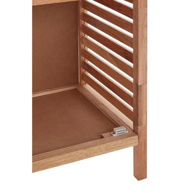 ARLA Two Tier Walnut Wood Bathroom Shelf Unit - Image 9