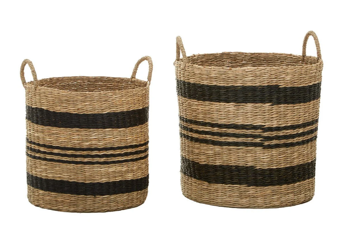 Arles Black Stripes Seagrass Baskets - Image 7