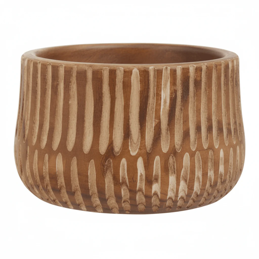 Arlo Large Brown And Natural Wooden Planter