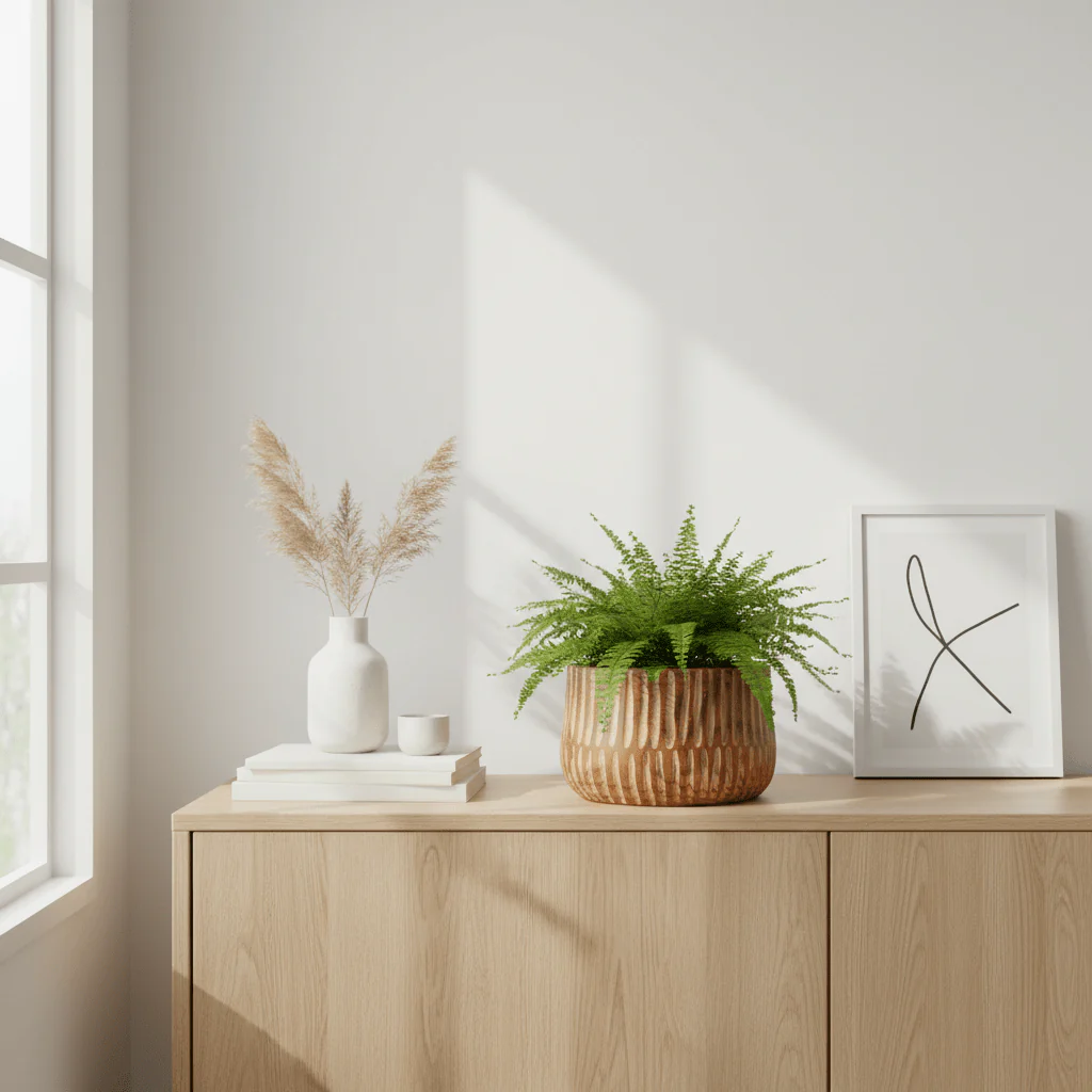 Arlo Large Brown And Natural Wooden Planter - Image 3