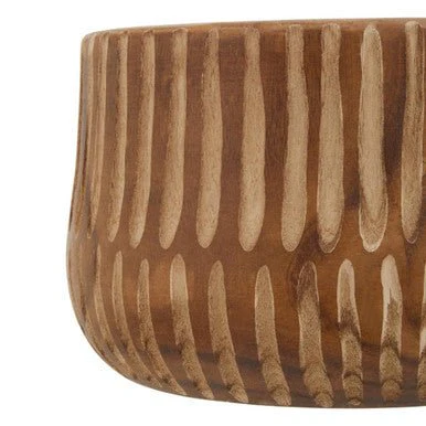 Arlo Large Brown And Natural Wooden Planter - Image 9