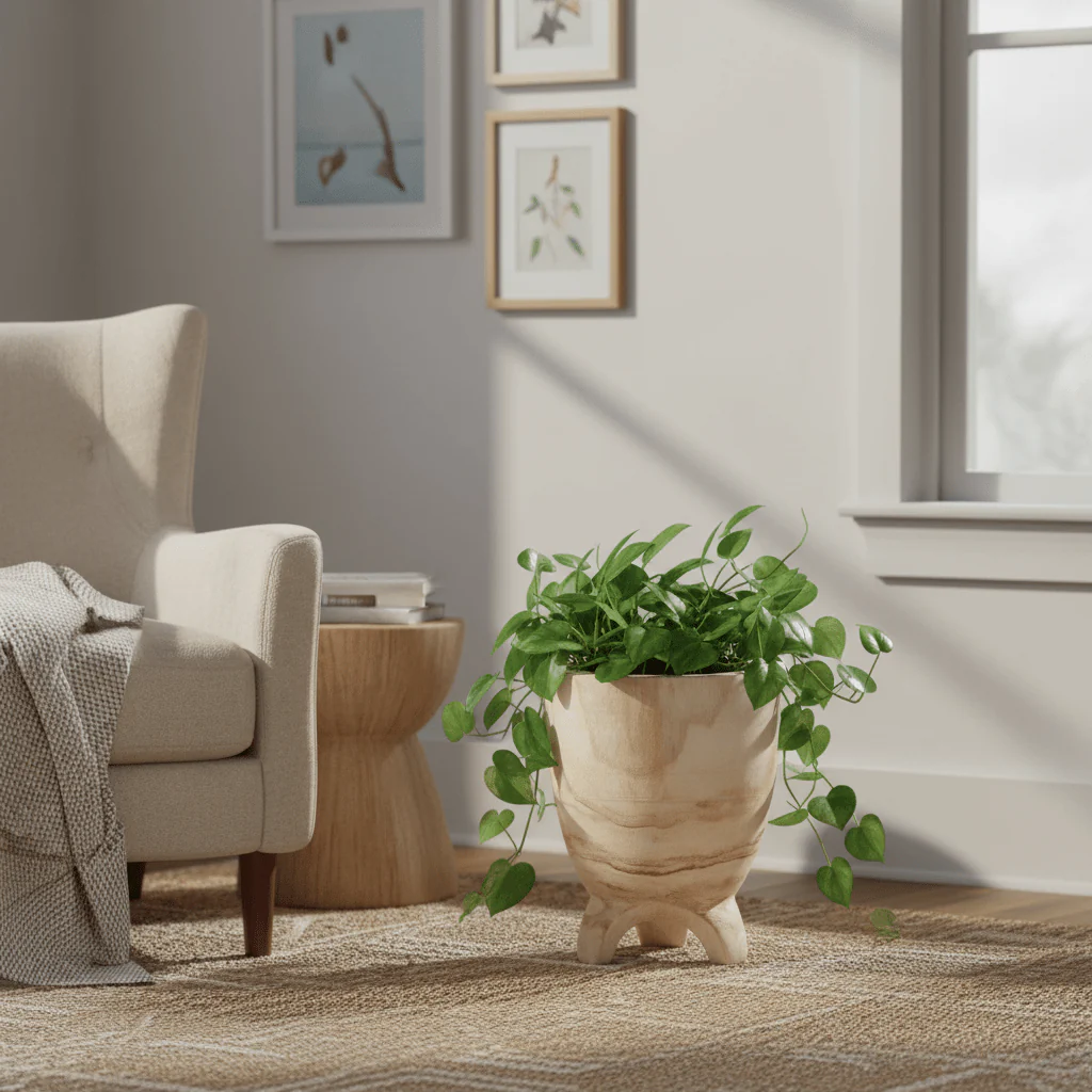 Arlo Large Natural Wooden Planter - Image 3