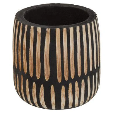 Arlo Small Engraved Natural And Black Planter - Image 6