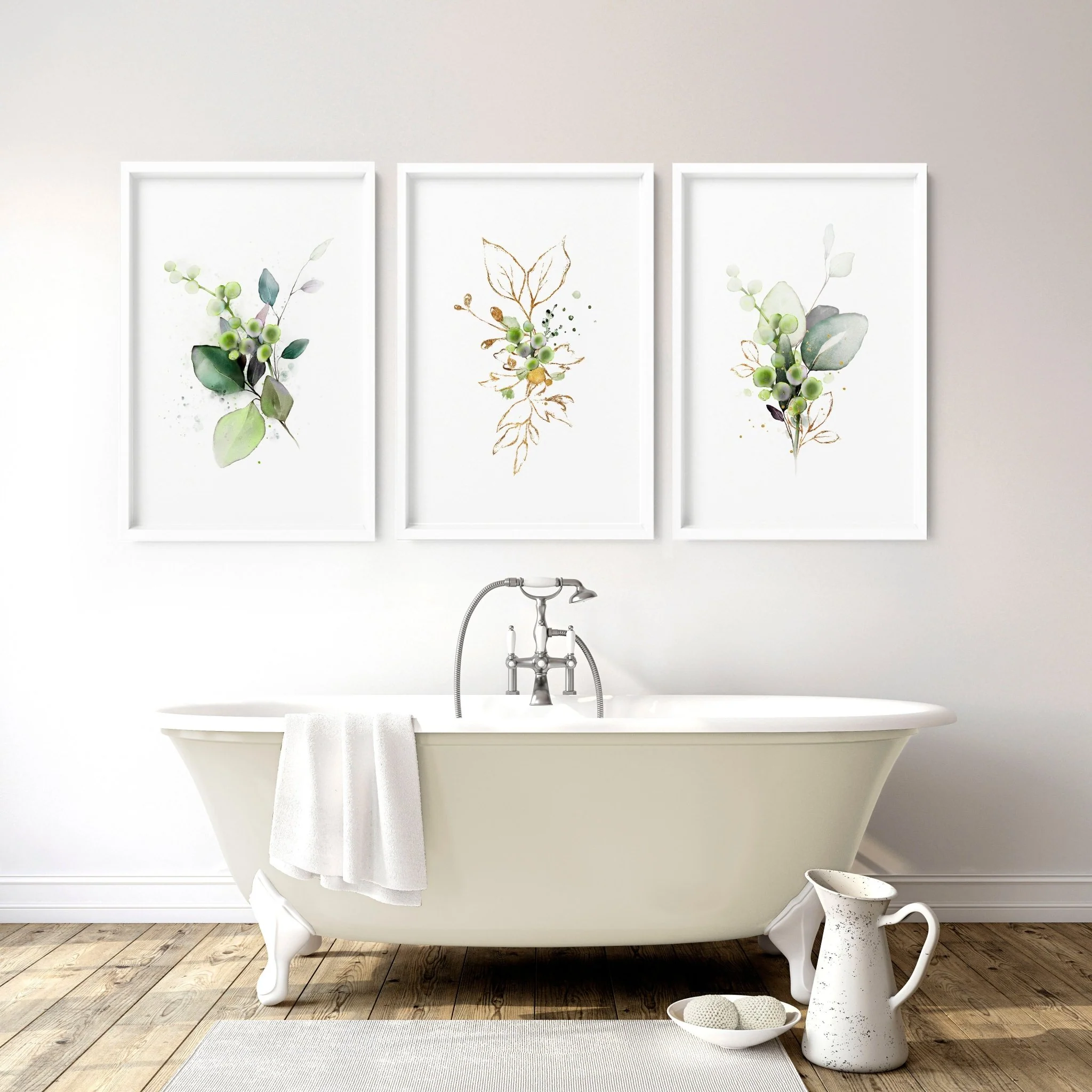 Art for a bathrooms | Set of 3 framed wall art - Image 3