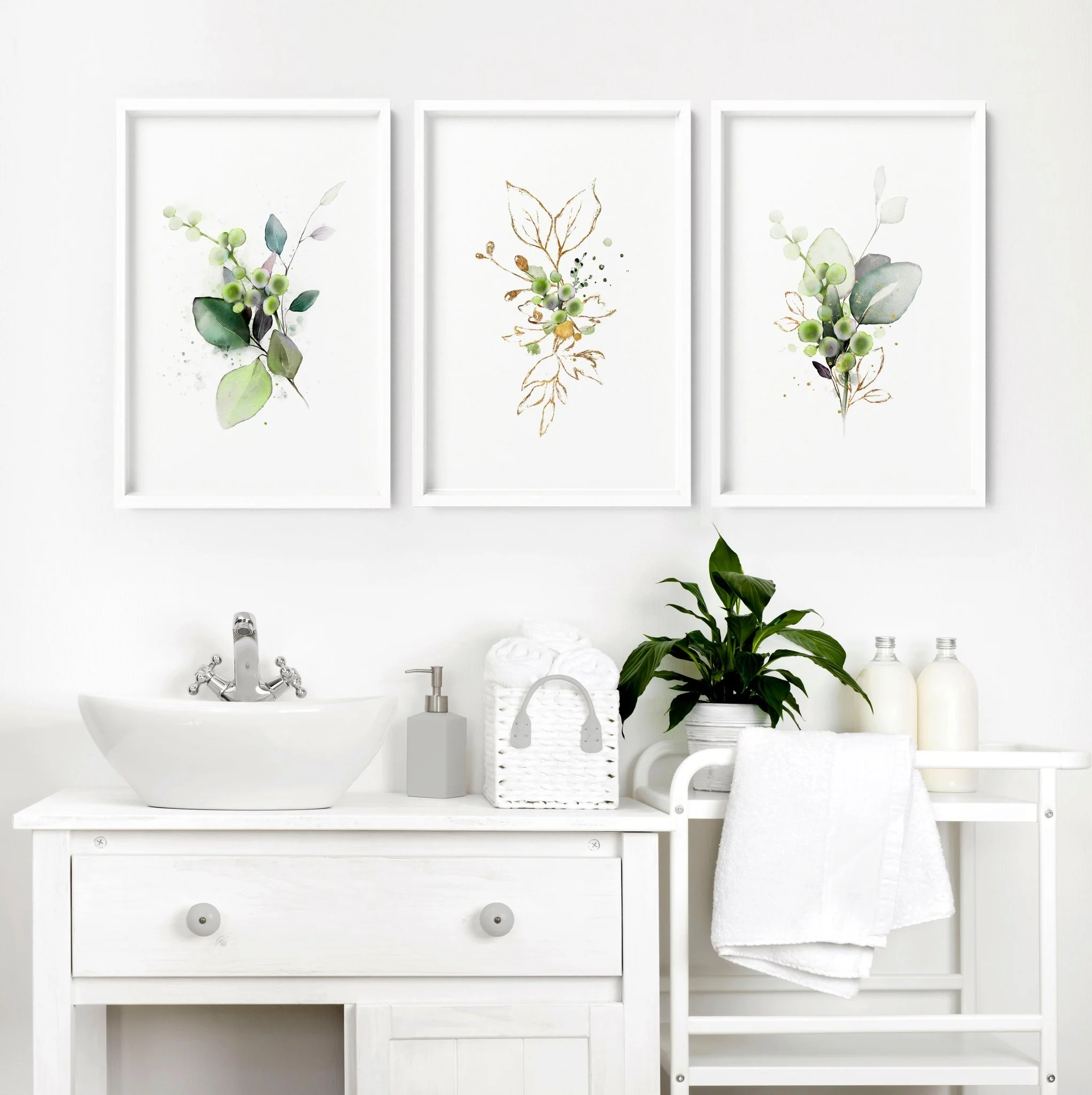 Art for a bathrooms | Set of 3 framed wall art - Image 7