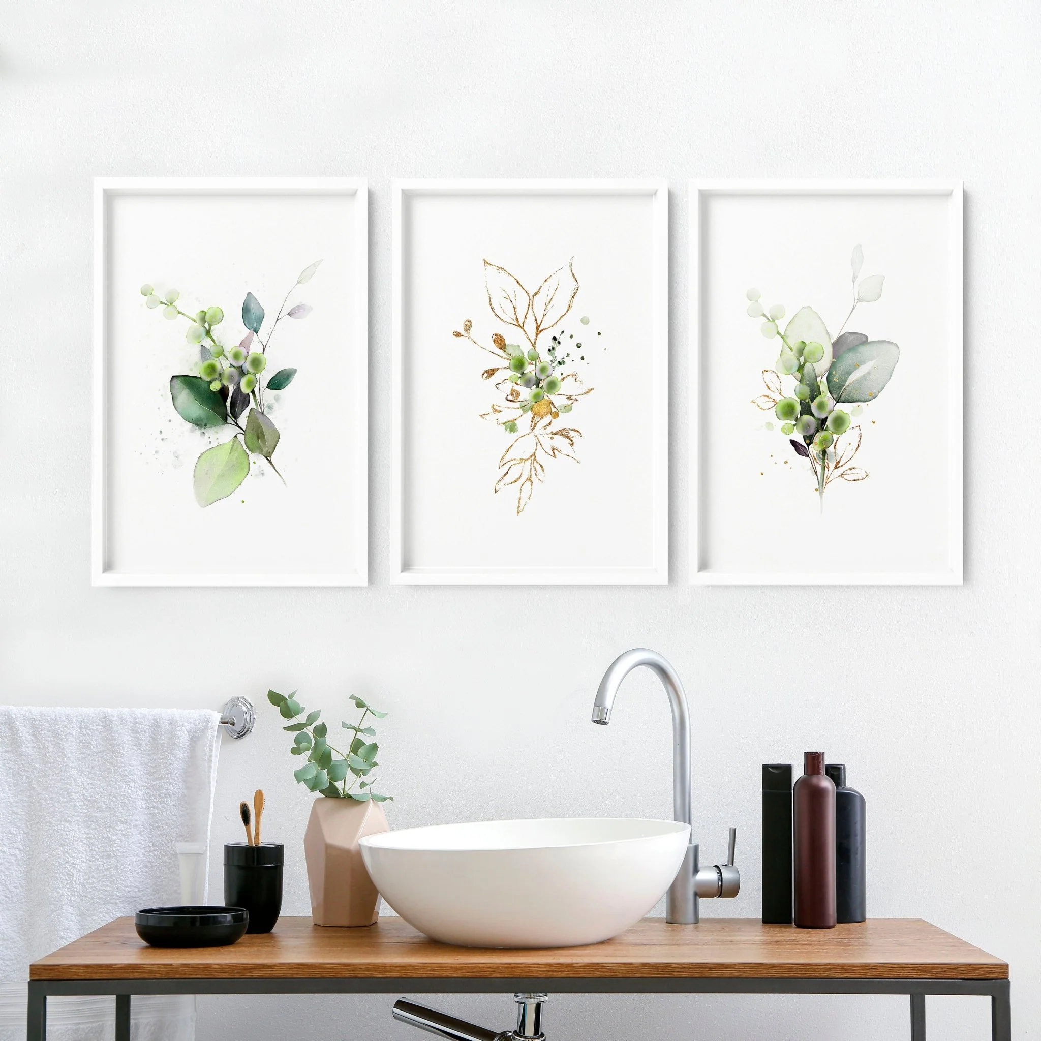 Art for a bathrooms | Set of 3 framed wall art - Image 8