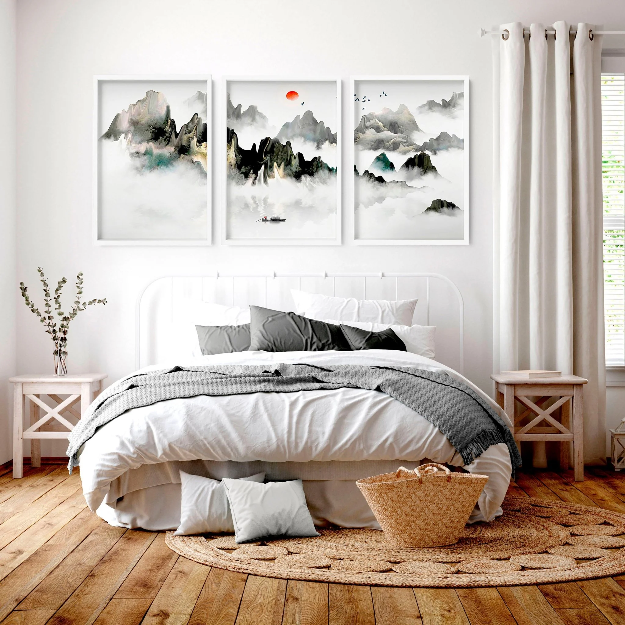 Art for a bedroom | set of 3 Japanese wall art - Image 3