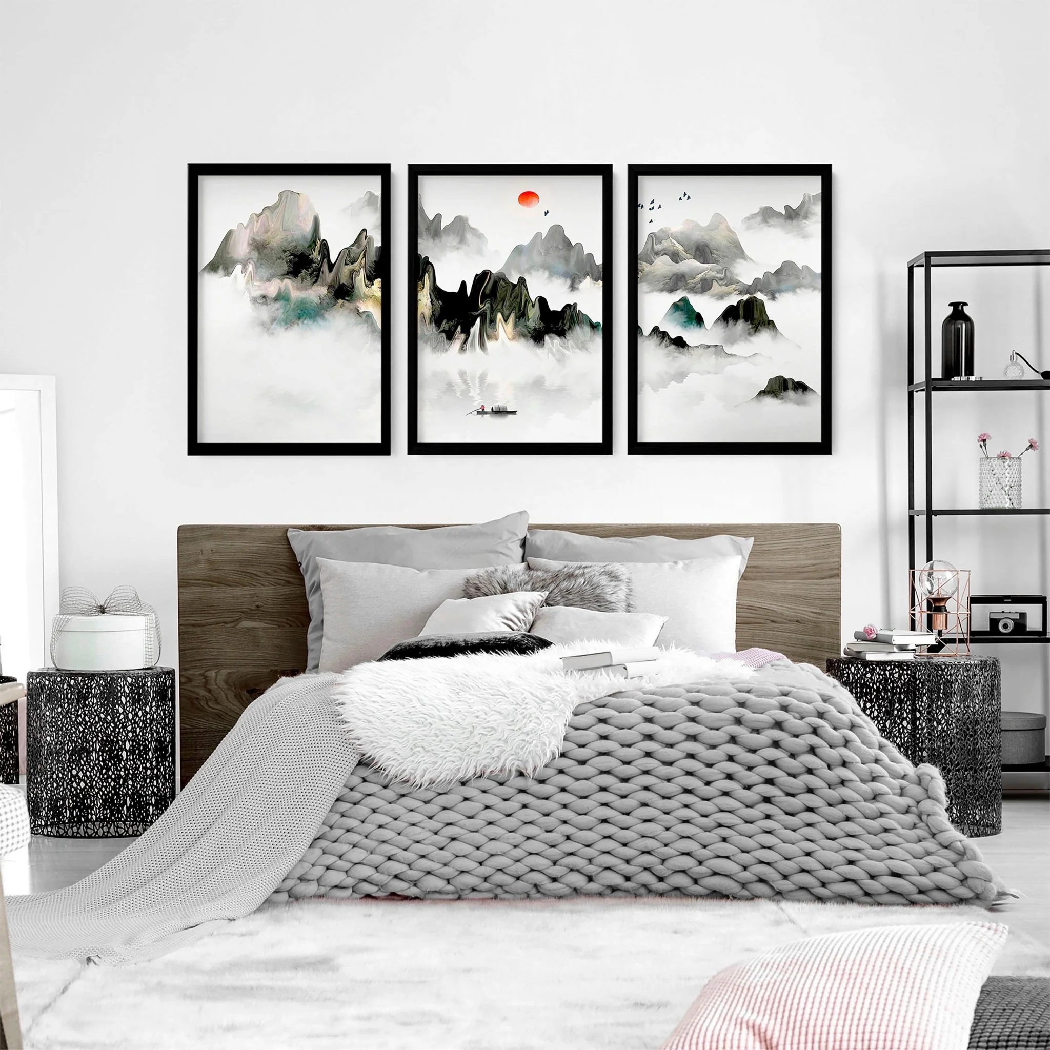 Art for a bedroom | set of 3 Japanese wall art - Image 4