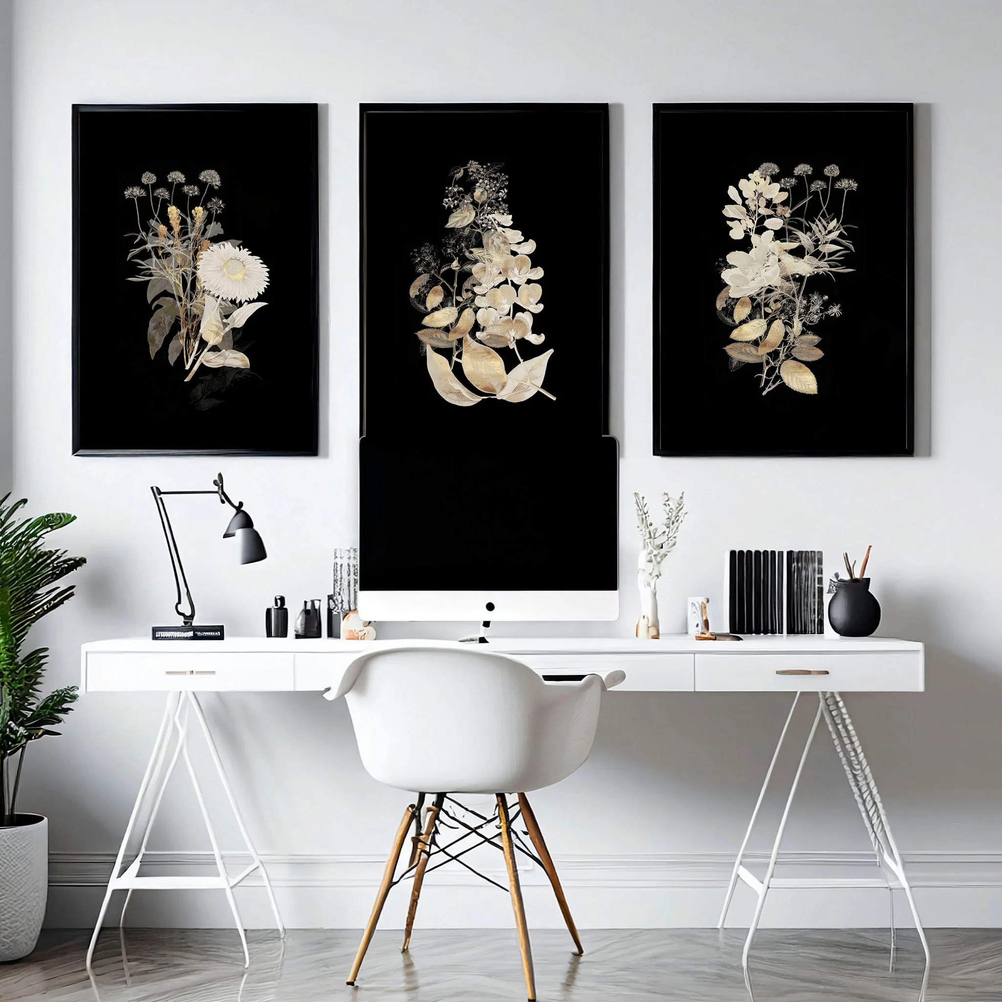 Art for a home office | Set of 3 framed wall art - Image 3