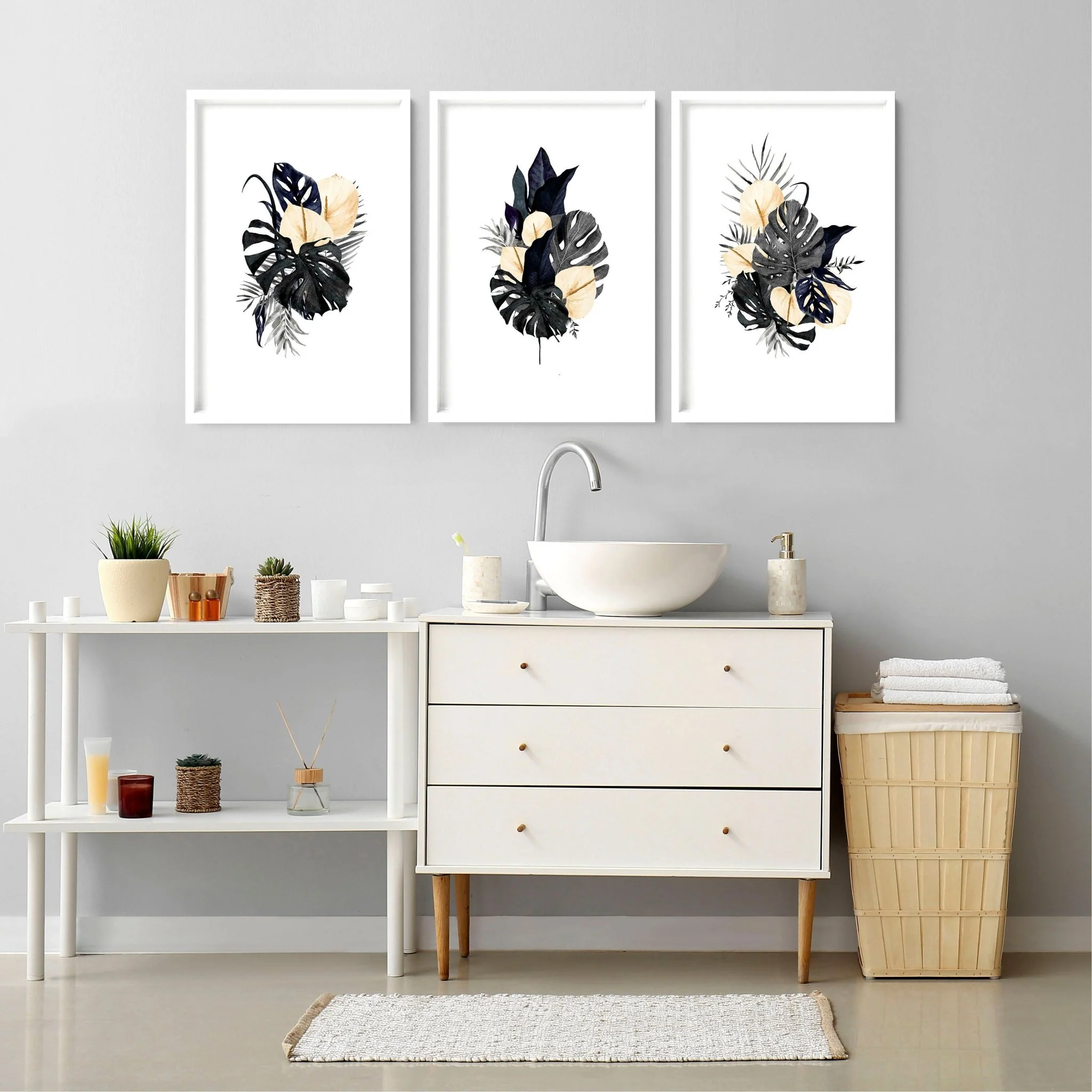 Art for bathroom | set of 3 Tropical wall prints - Image 10
