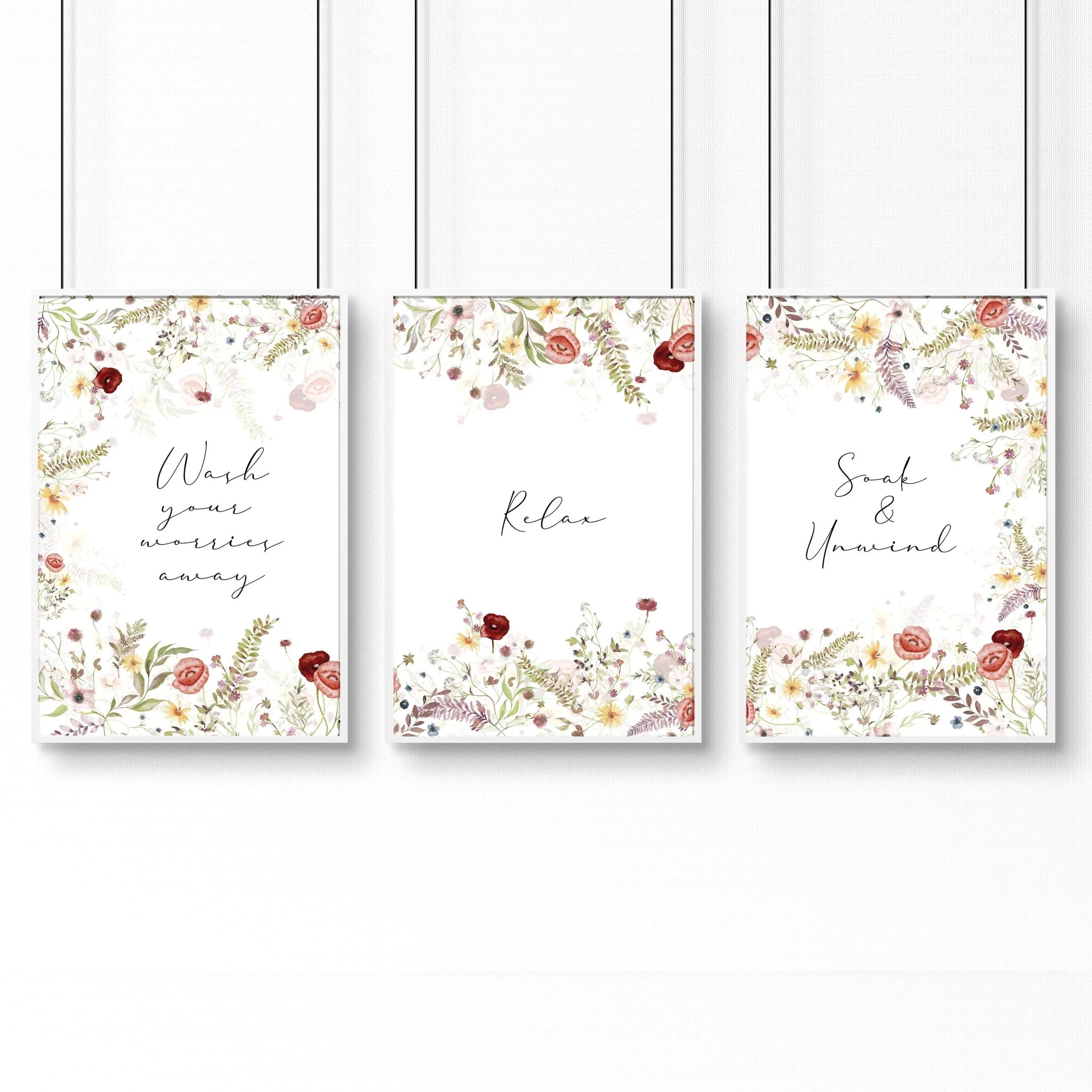 Art for bathroom wall | set of 3 Shabby Chic wall art - Image 9