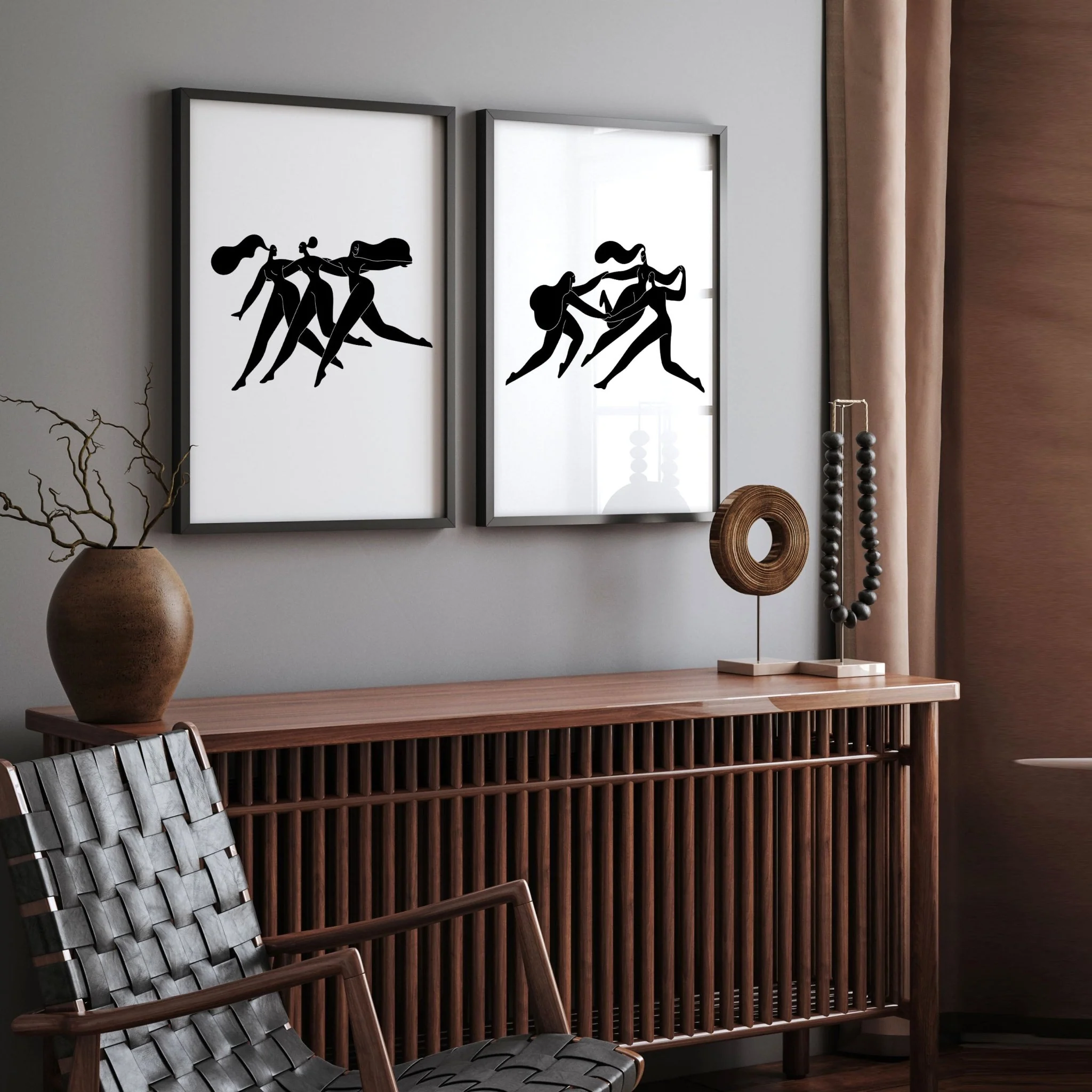 Art For Hallway | Set of 2 Boho Women Wall art Prints - Image 3