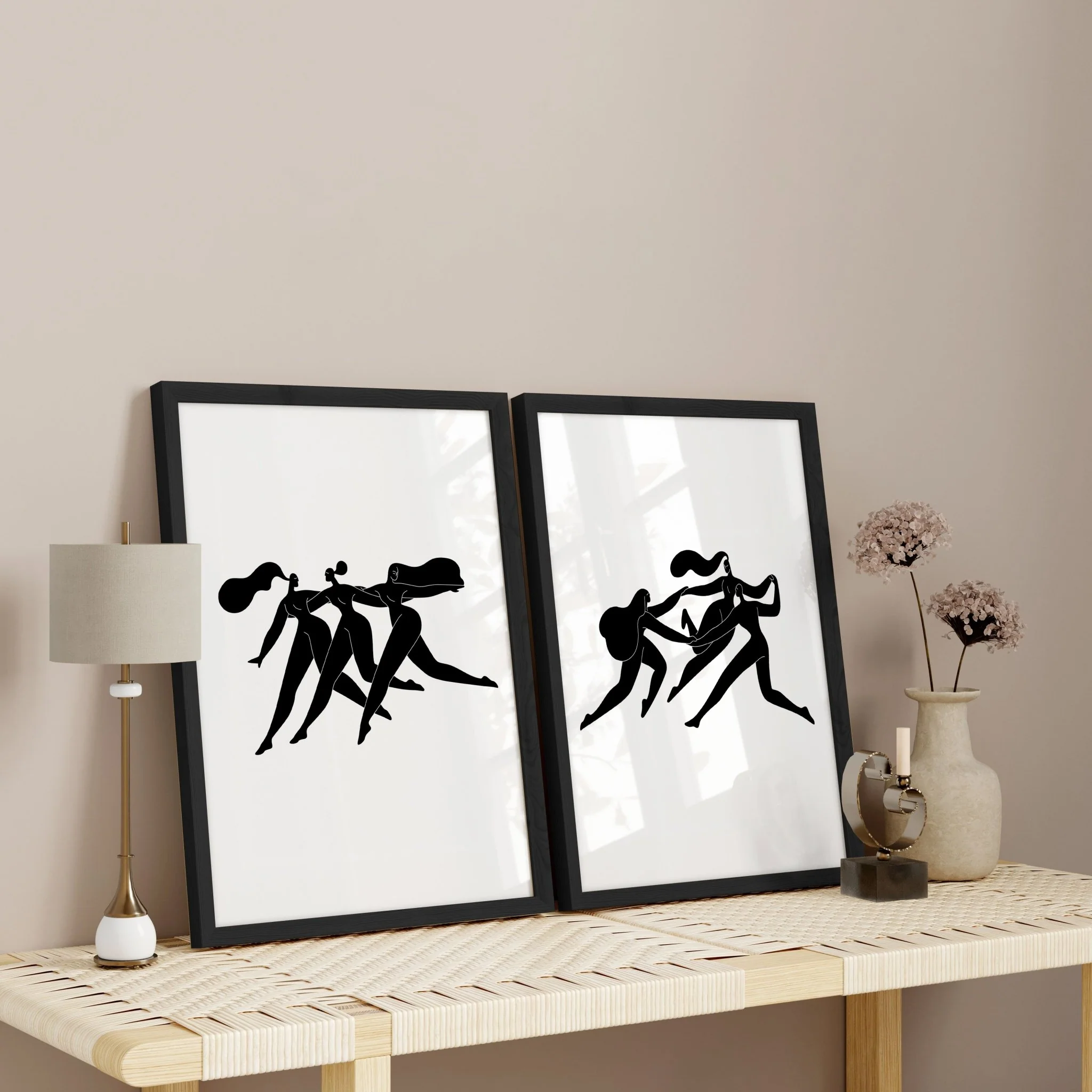 Art For Hallway | Set of 2 Boho Women Wall art Prints - Image 5