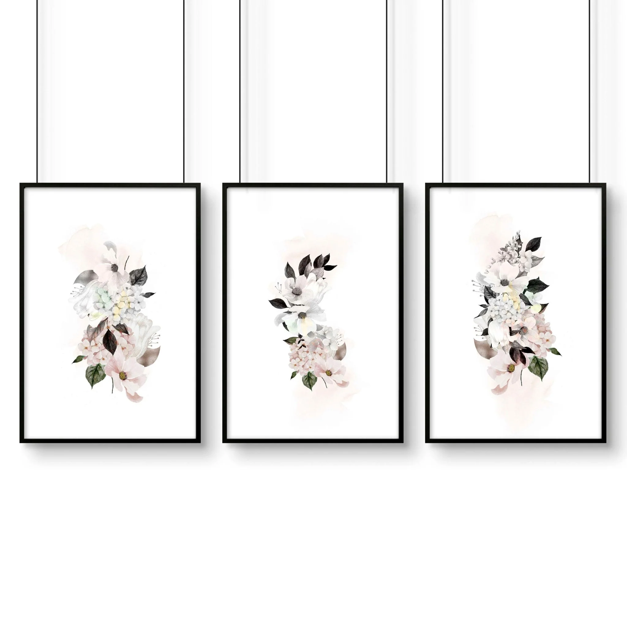 Art for kitchen wall | set of 3 Shabby Chic Floral art prints - Image 8
