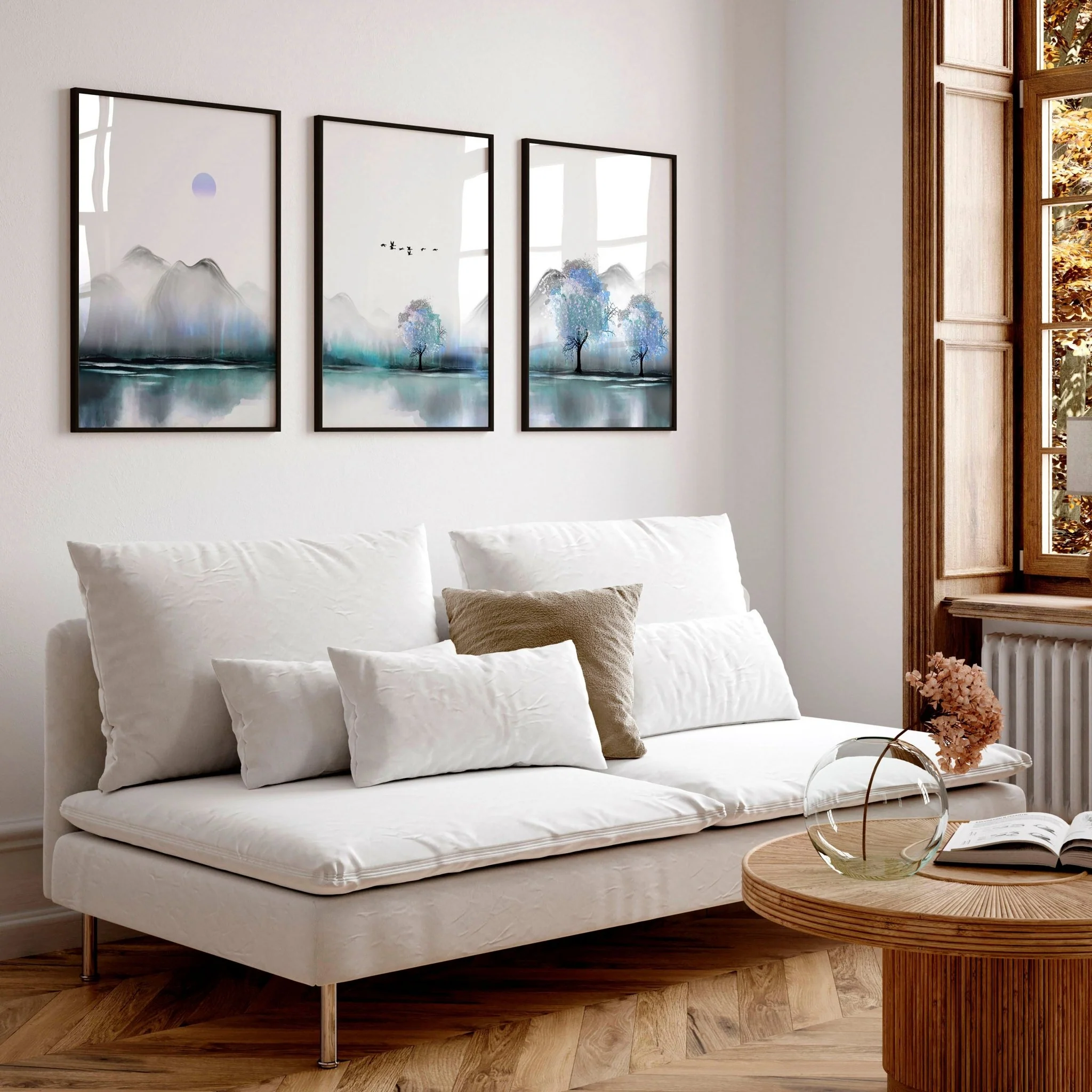 Art for living room walls | set of 3 Zen landscape art prints - Image 4