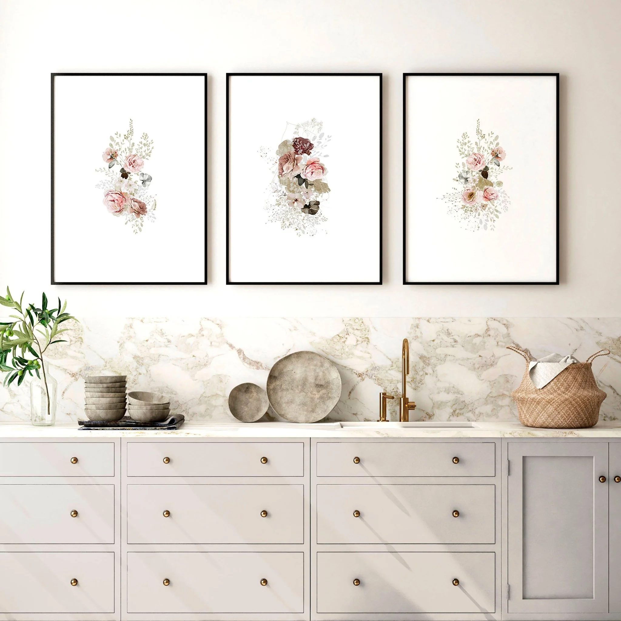 Art for the kitchen | set of 3 Shabby Chic wall art prints - Image 2