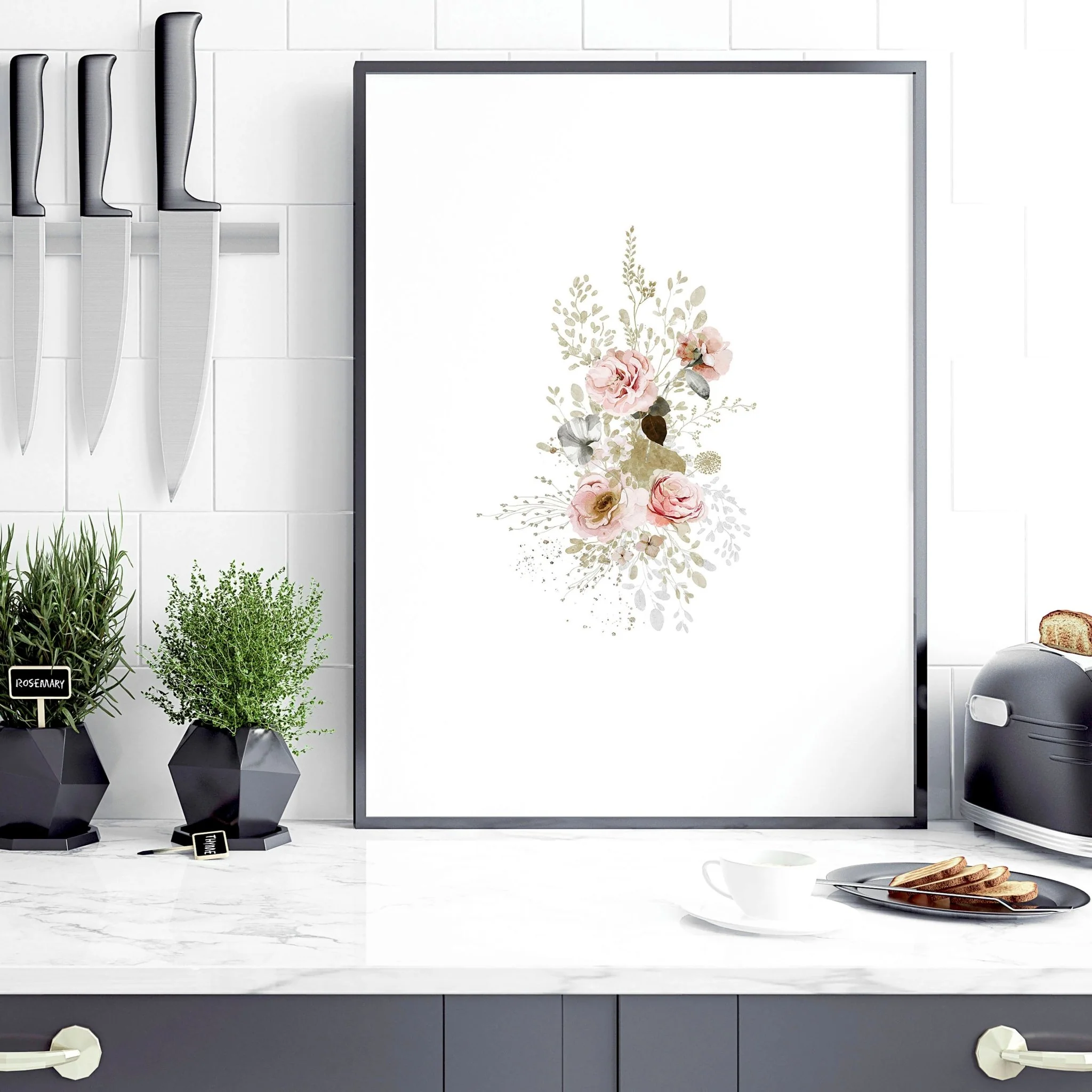 Art for the kitchen | set of 3 Shabby Chic wall art prints - Image 5