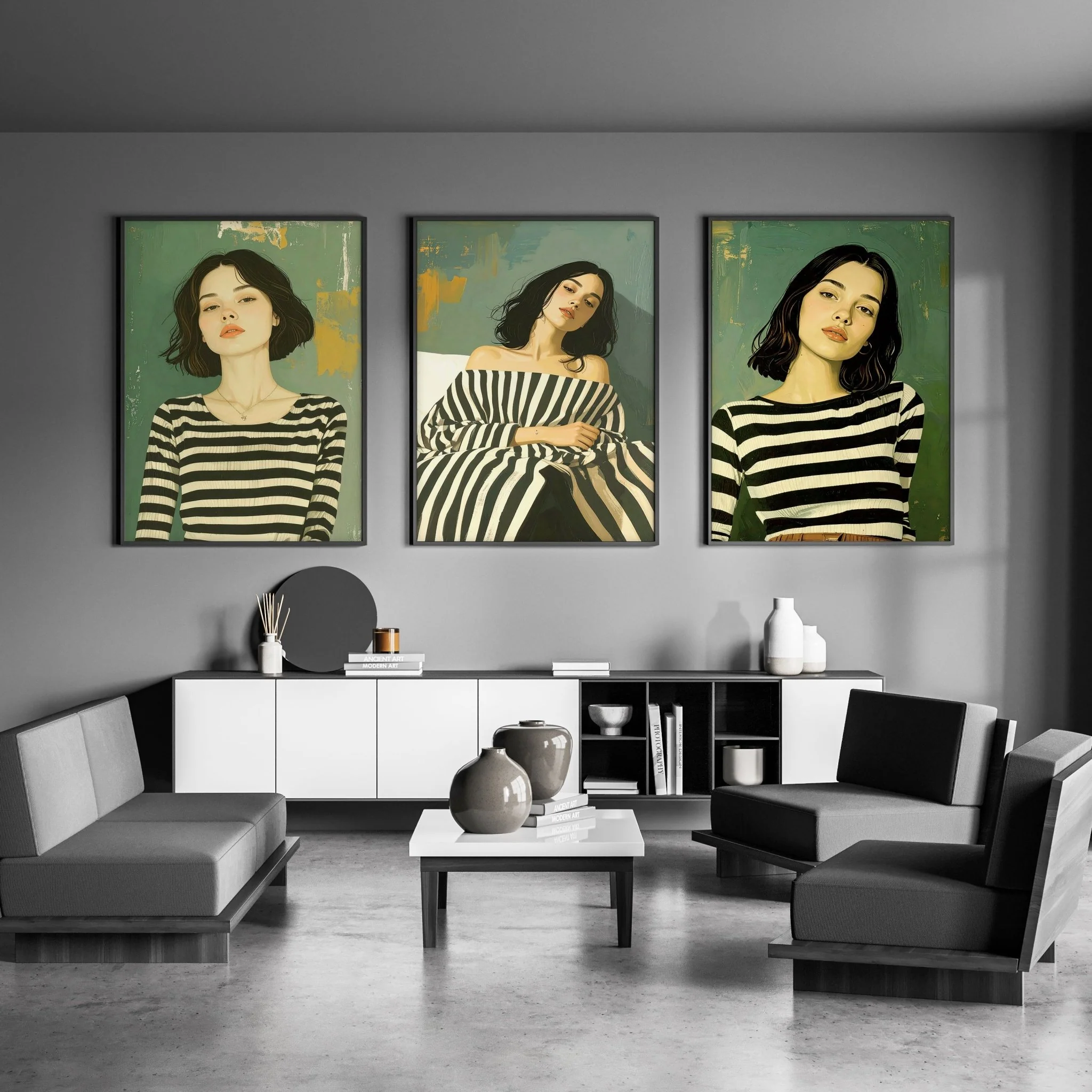 Art Print For Living Room | Set of 3 Boho Women Wall art Prints - Image 11