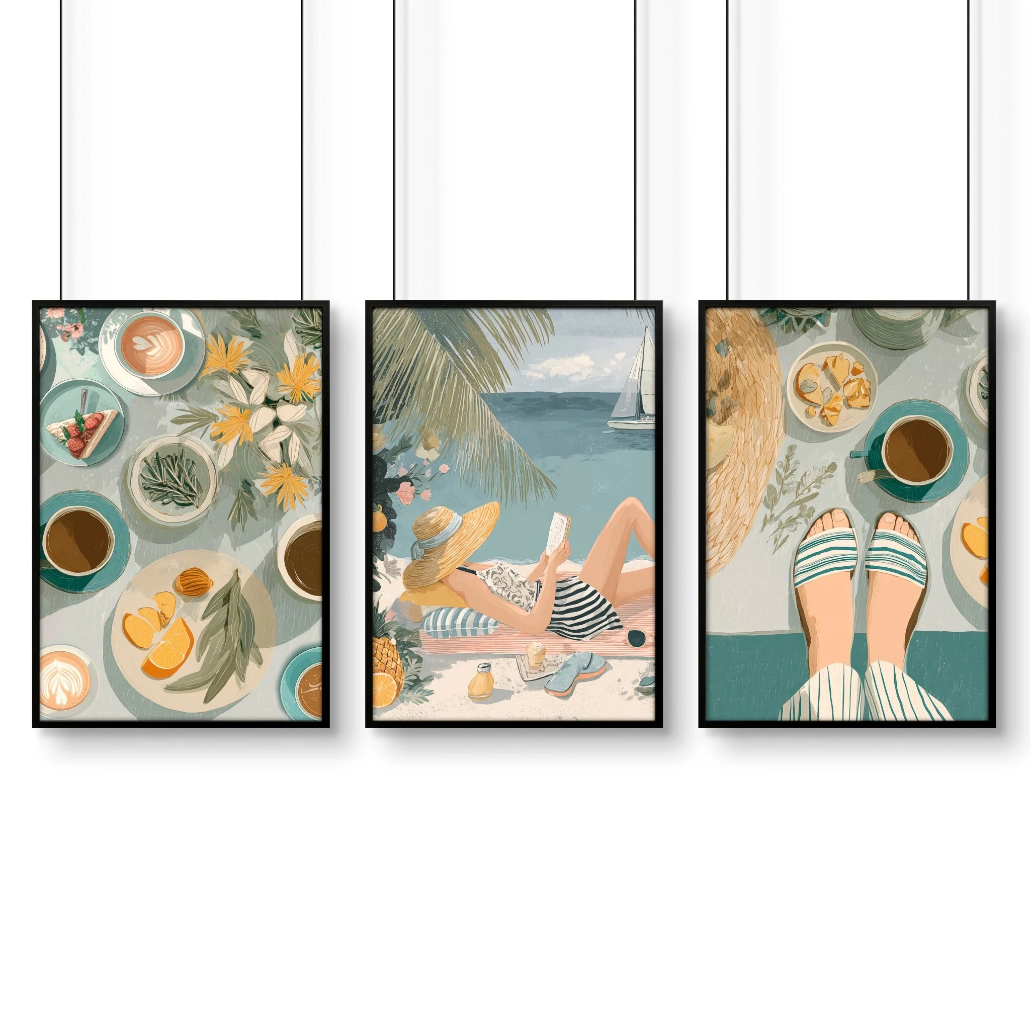 Art Print With Frame | Set of 3 Italian Lifestyle Wall art Prints - Image 11
