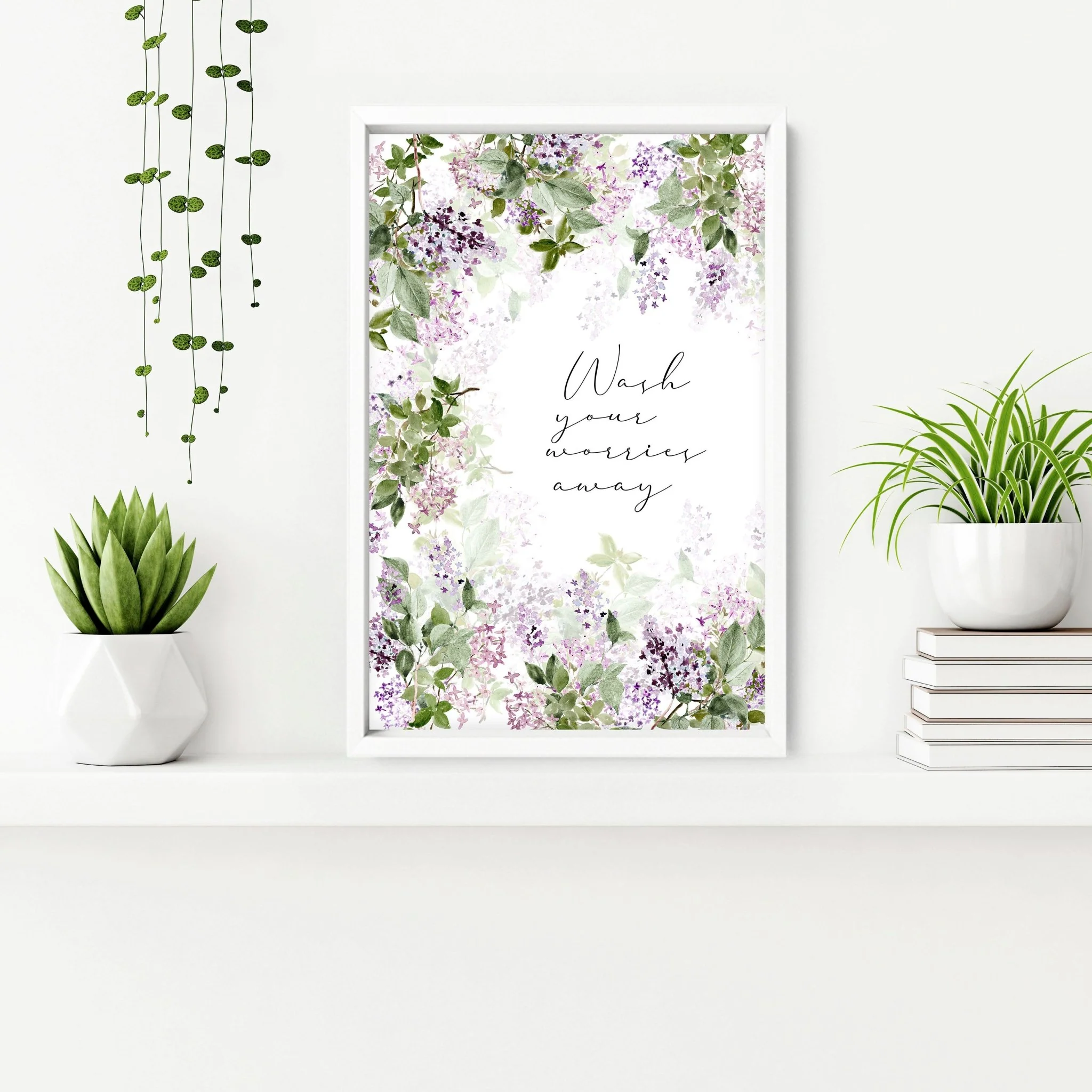 Art prints bathroom | set of 2 Shabby Chic wall art - Image 4
