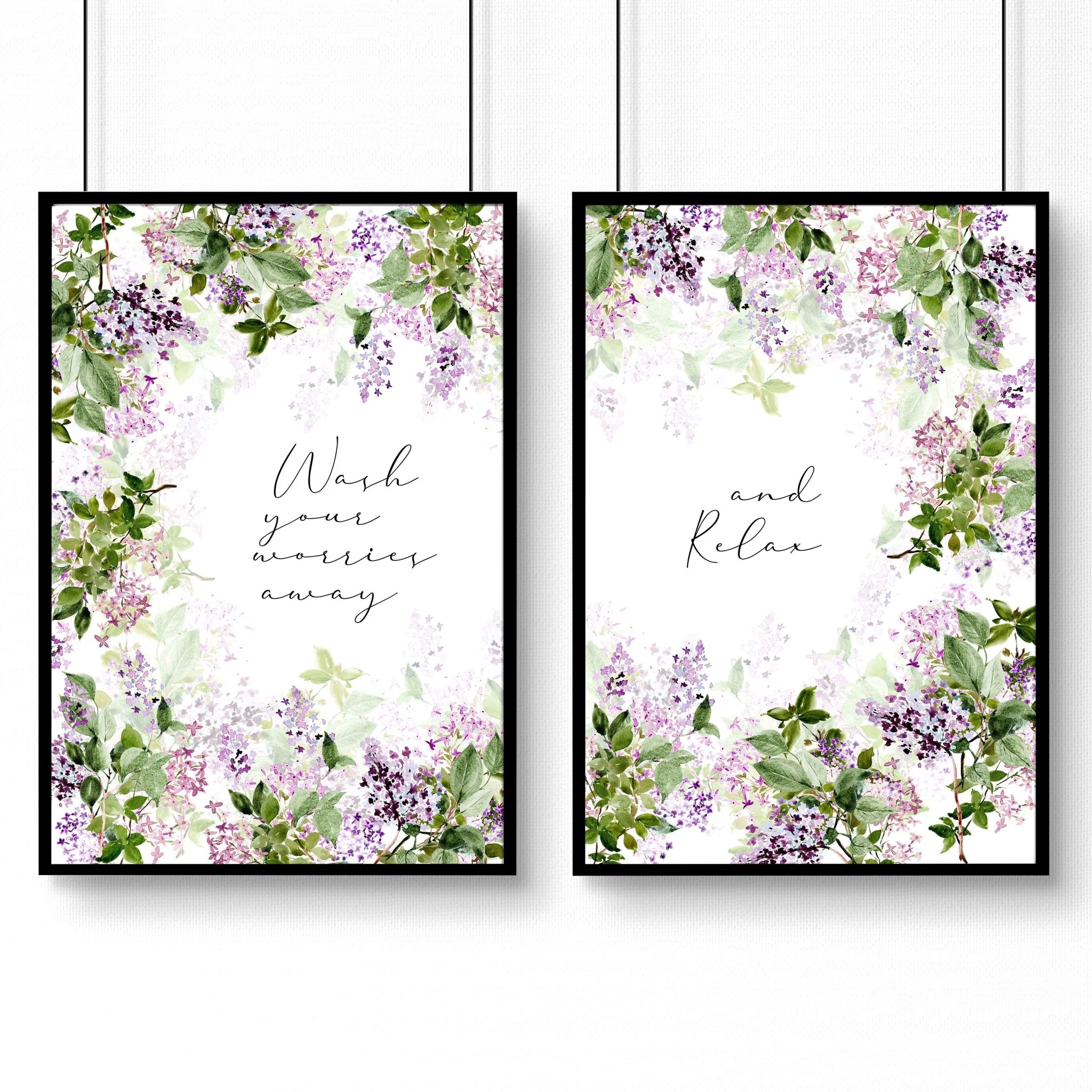 Art prints bathroom | set of 2 Shabby Chic wall art - Image 6