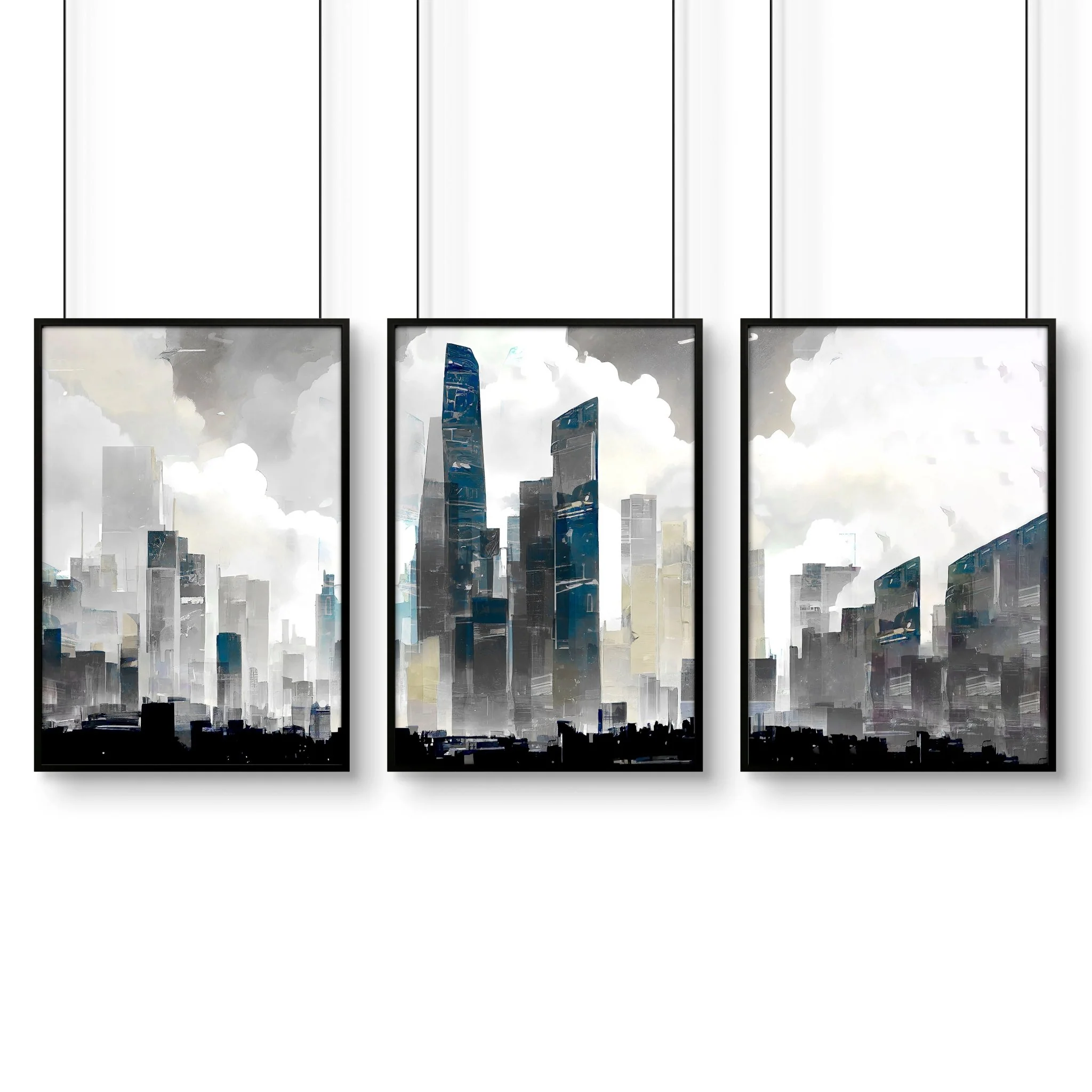 Art Prints Contemporary | Set of 3 Urban Skyscrapers Wall art Prints - Image 11