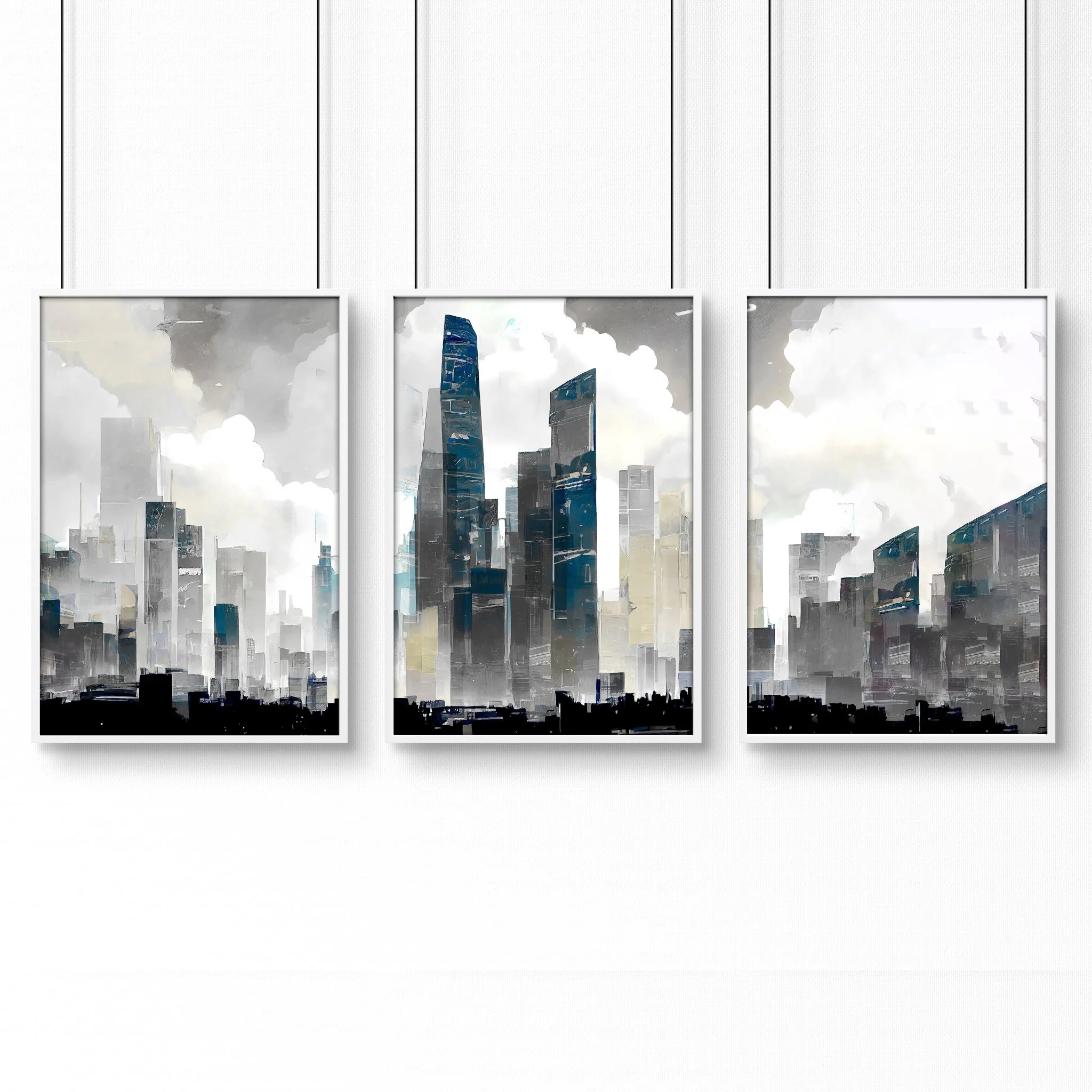 Art Prints Contemporary | Set of 3 Urban Skyscrapers Wall art Prints - Image 13