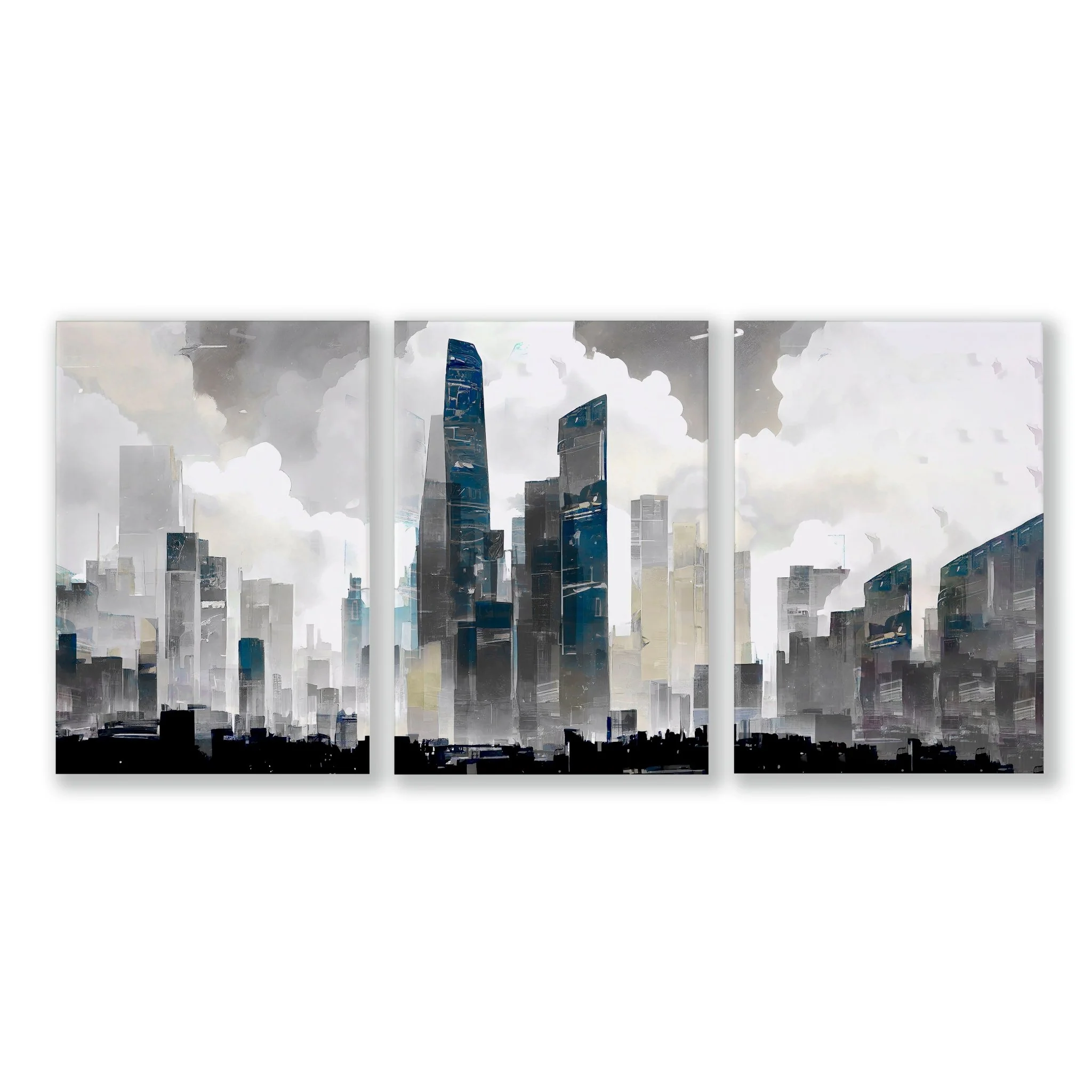 Art Prints Contemporary | Set of 3 Urban Skyscrapers Wall art Prints - Image 14