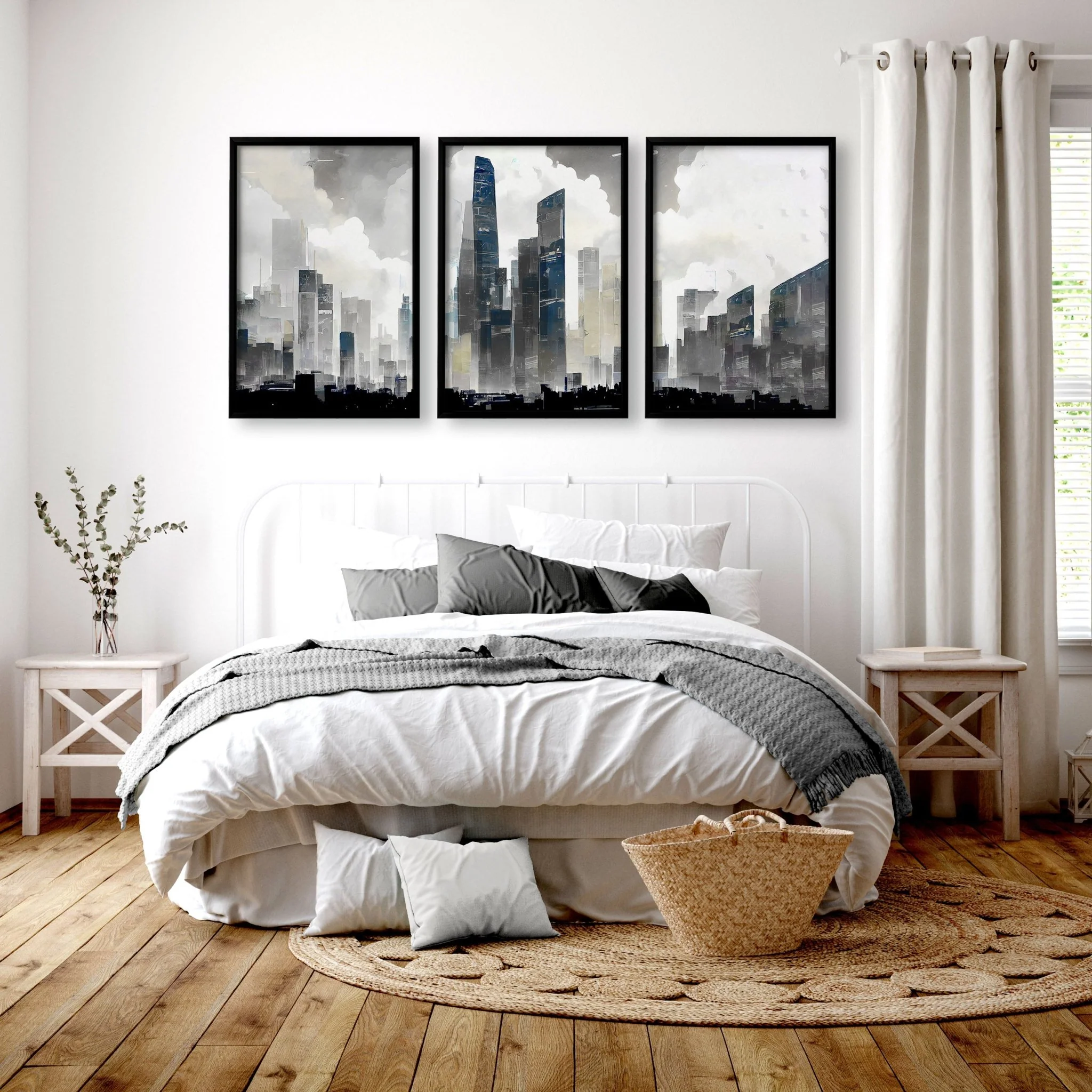 Art Prints Contemporary | Set of 3 Urban Skyscrapers Wall art Prints - Image 3