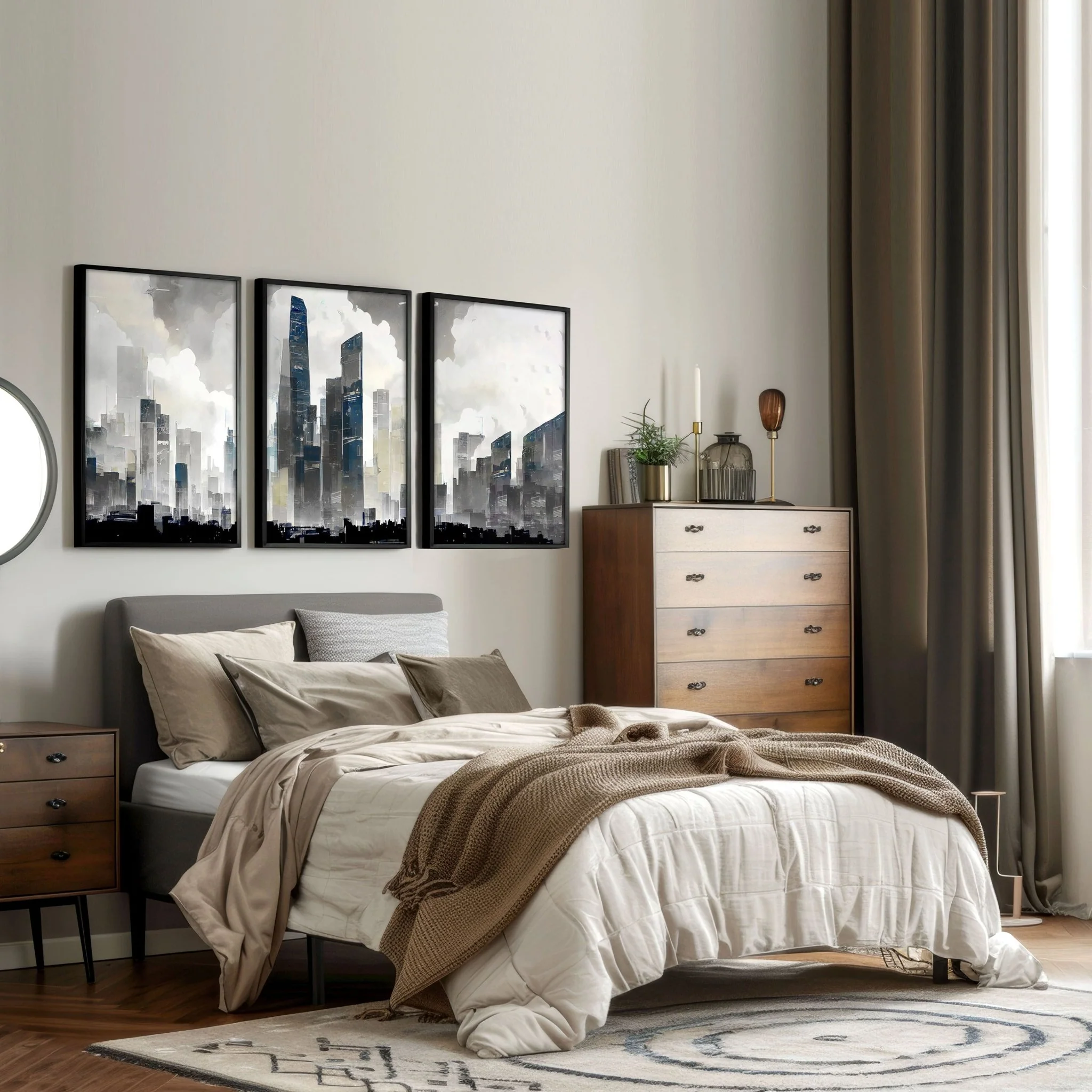 Art Prints Contemporary | Set of 3 Urban Skyscrapers Wall art Prints - Image 4