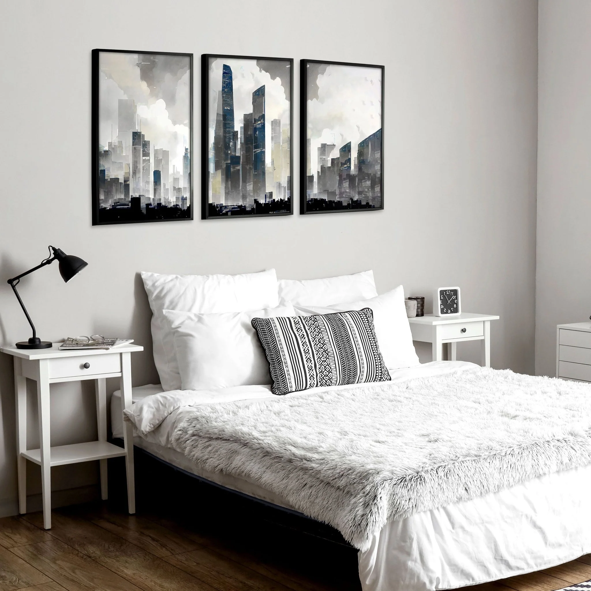 Art Prints Contemporary | Set of 3 Urban Skyscrapers Wall art Prints - Image 5