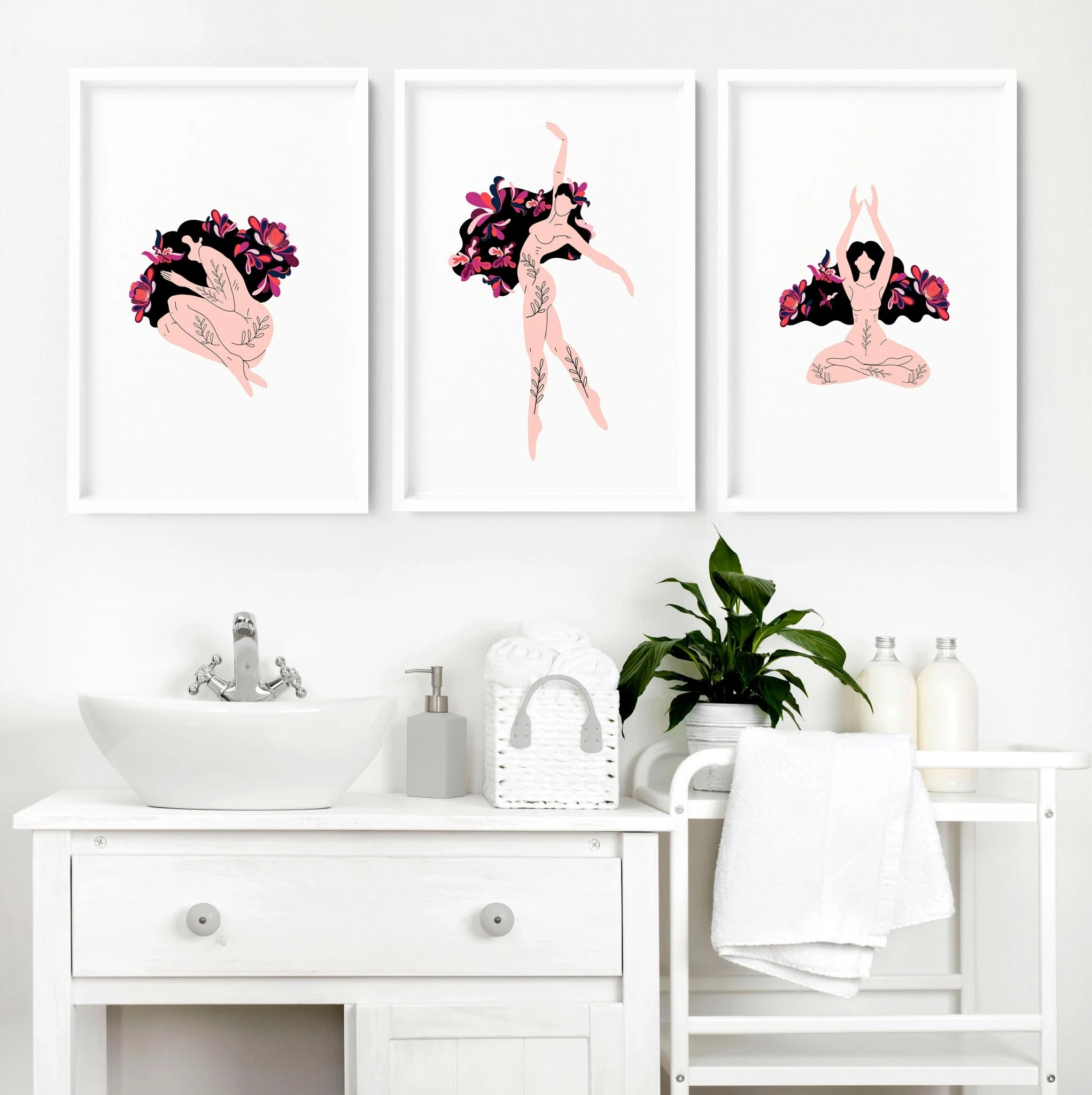 Art prints for bathroom | Set of 3 wall art prints - Image 2