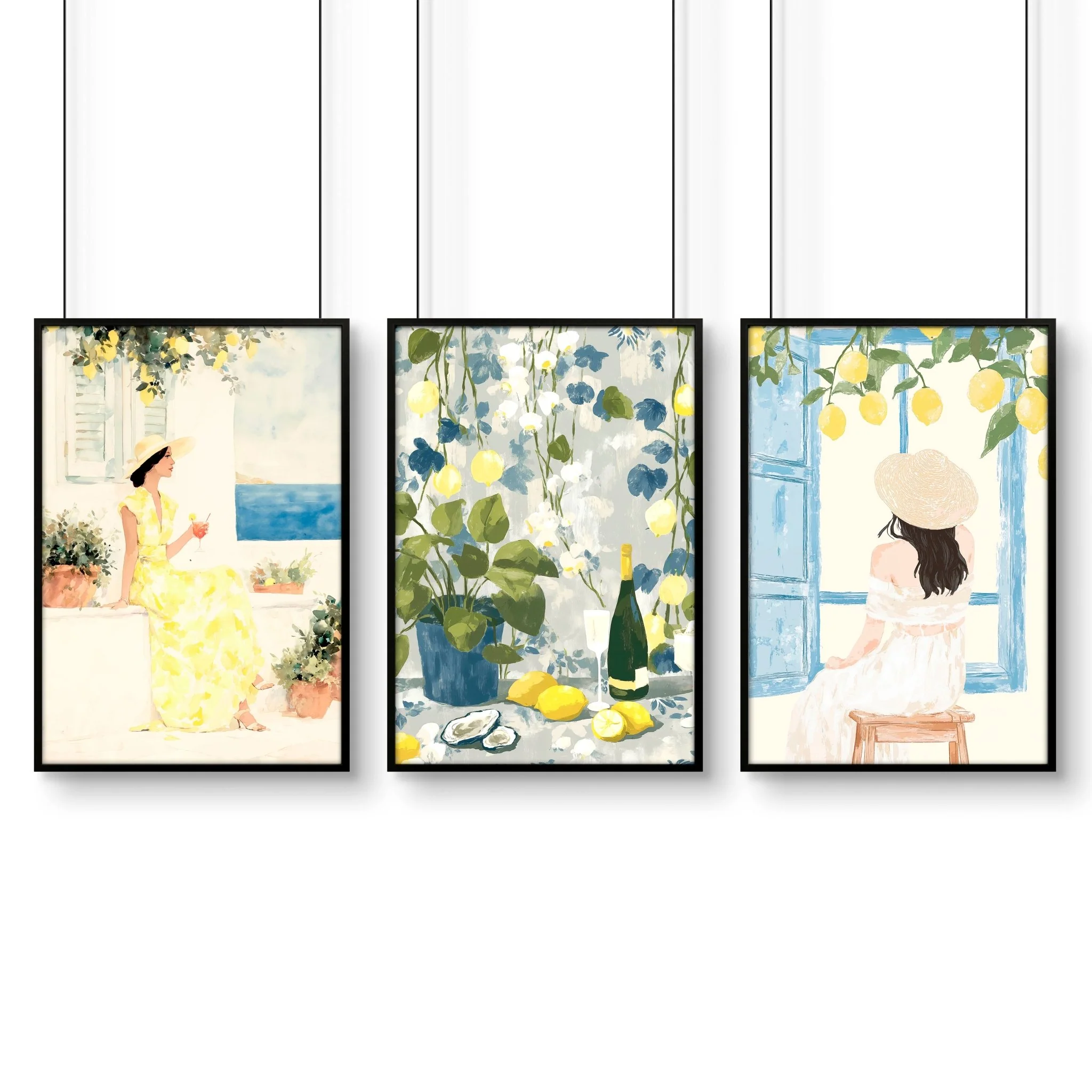 Art Prints In Frames | Set of 3 Italian Lifestyle Wall art Prints - Image 12