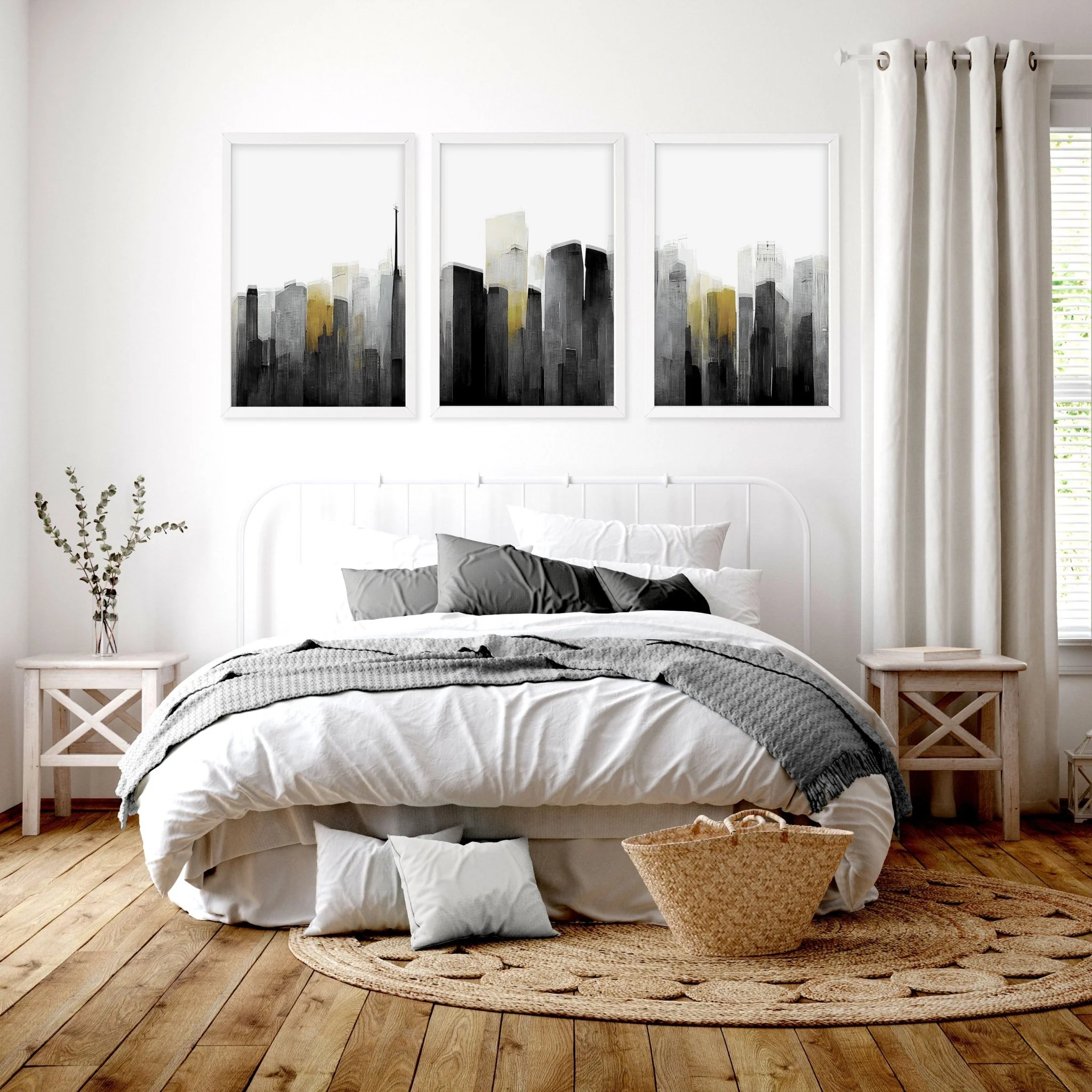 Art Prints Large | Set of 3 Urban Skyscrapers Wall art Prints - Image 2