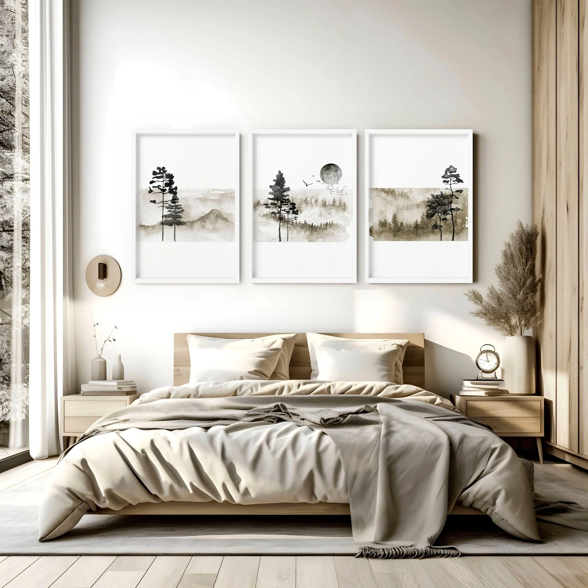 Art prints Scandinavian for bedroom | set of 3 wall art prints - Image 4