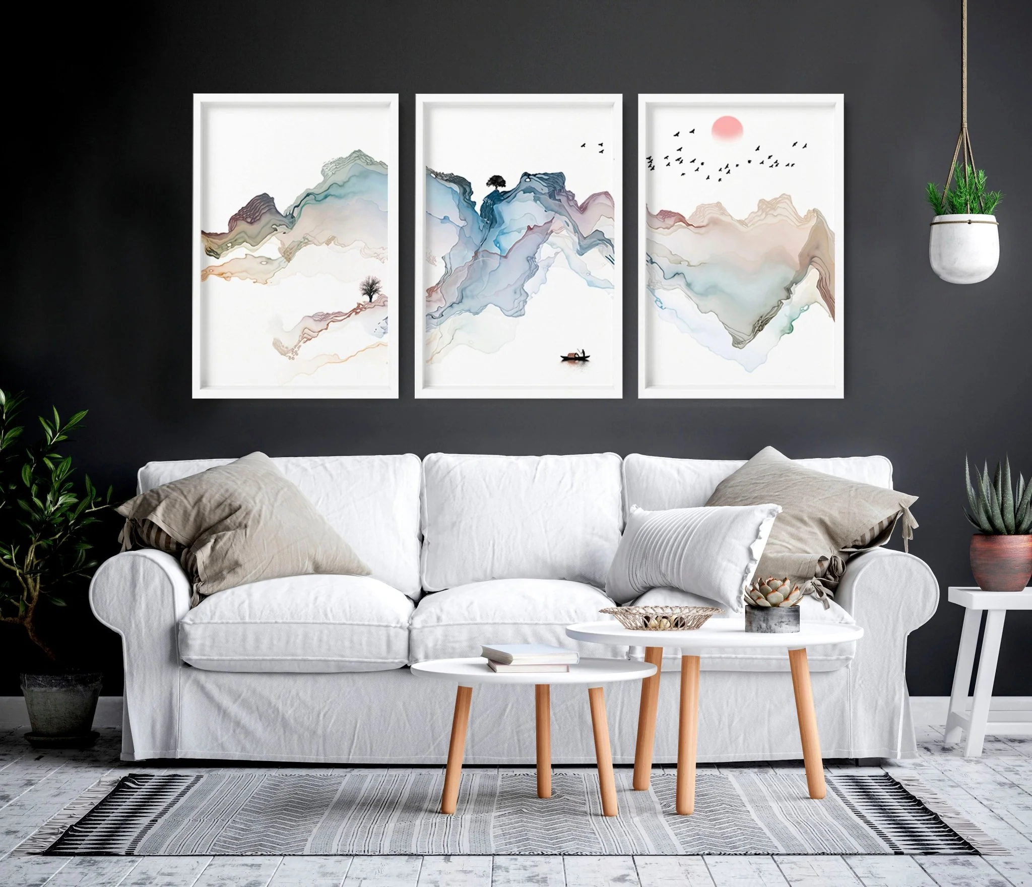 Art prints set of 3 | Japanese Sunset art prints - Image 8