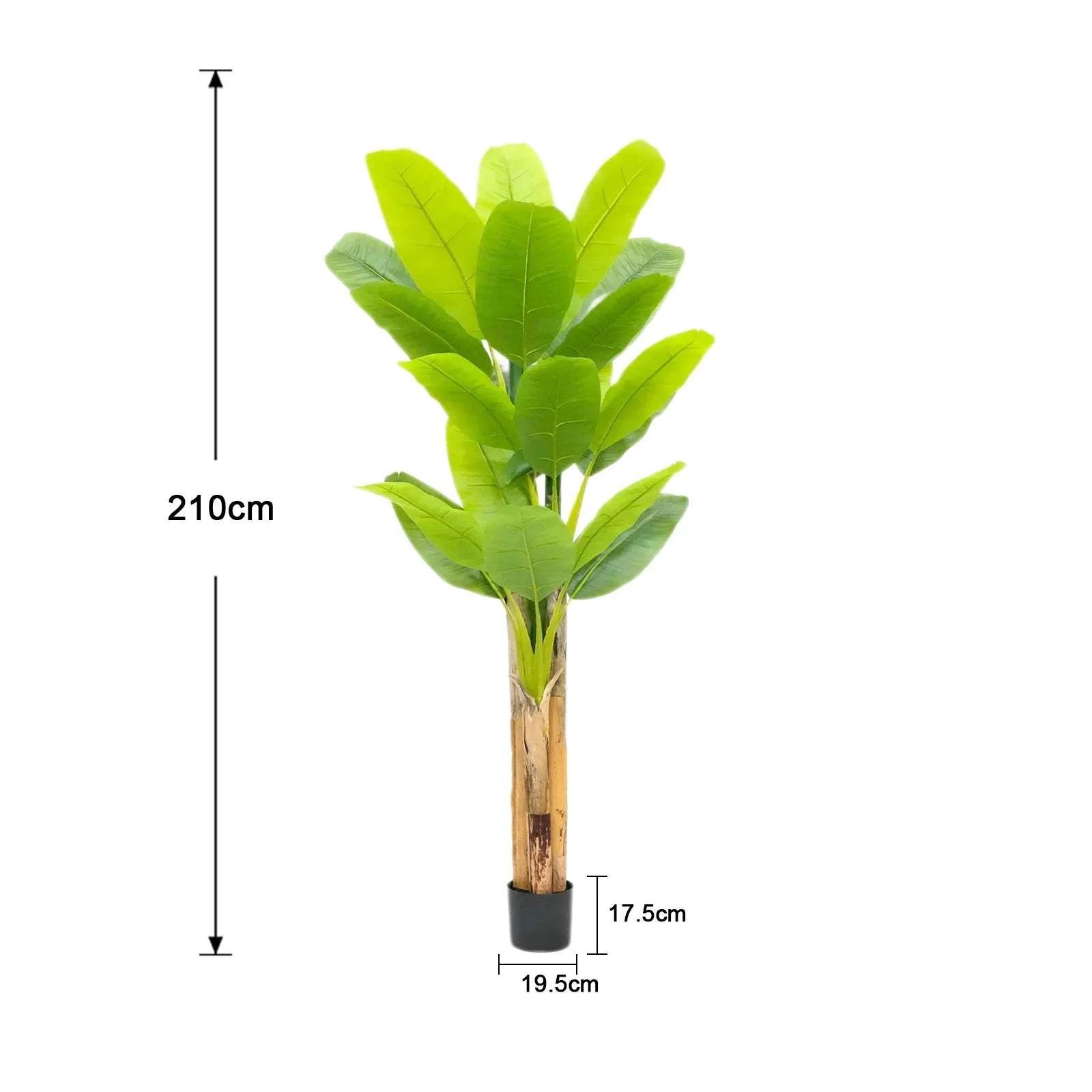 Artificial Banana Leaf Plant with Triple Stalks,Faux Banana Silk Tree,Tropical Fake Leaves Plants Indoor for Home Office - Image 10